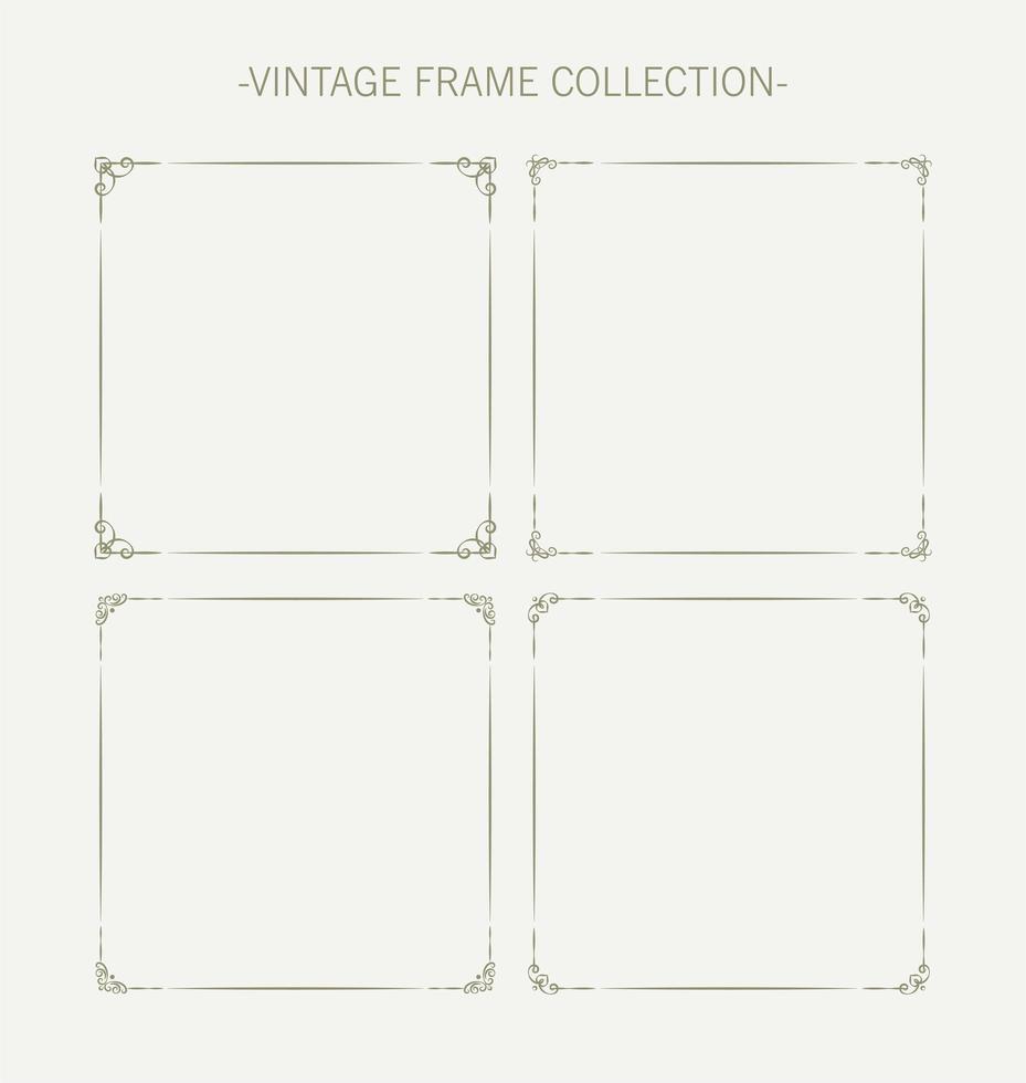 Vintage ornamental frame collection vector
