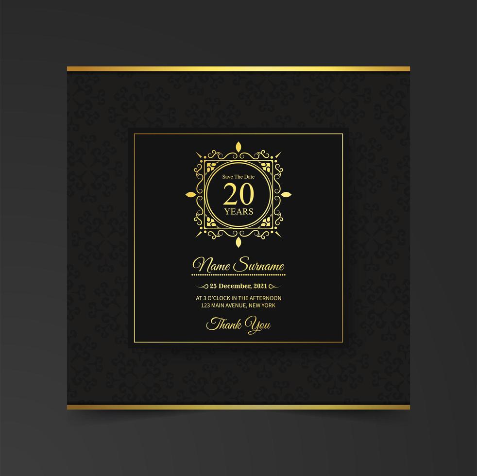 elegante plantilla de invitación de tarjeta de cumpleaños vector