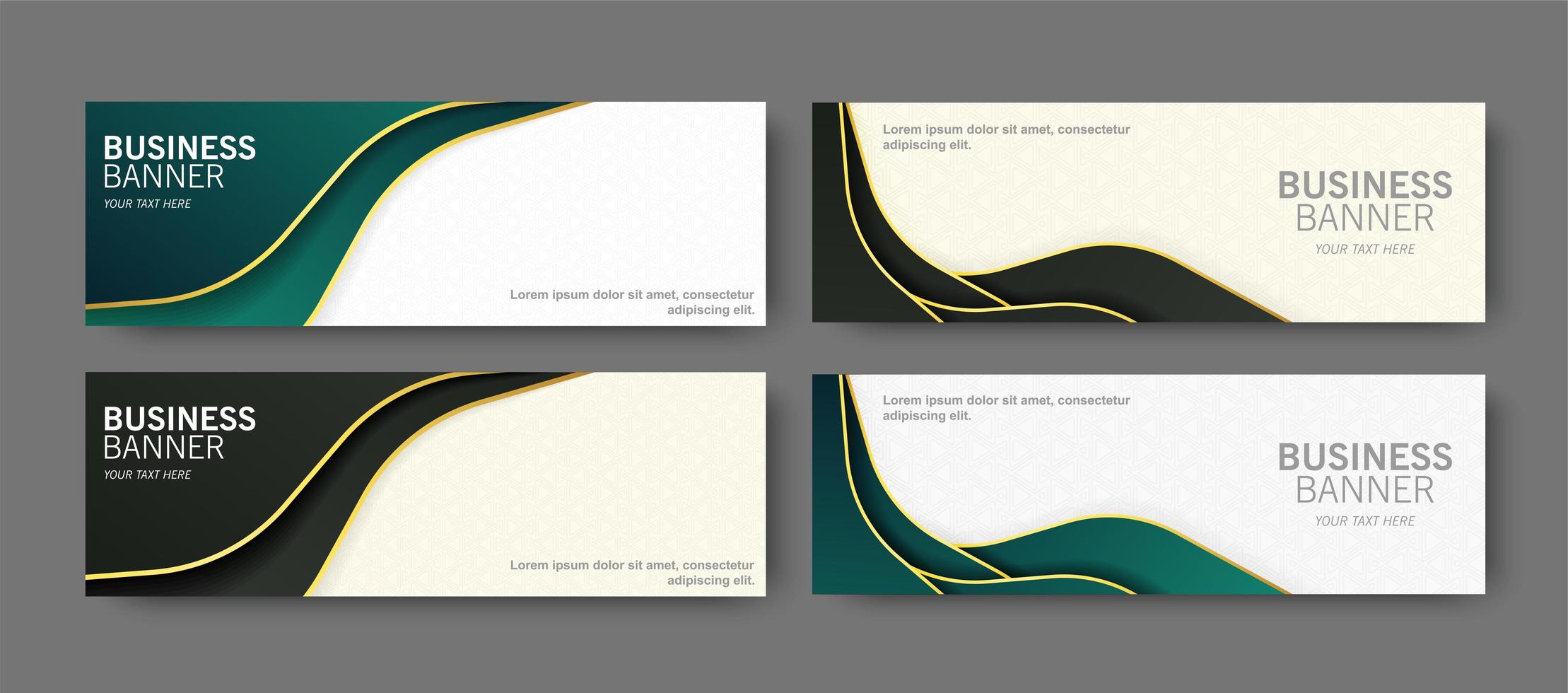 Banners de negocios de lujo con olas. vector