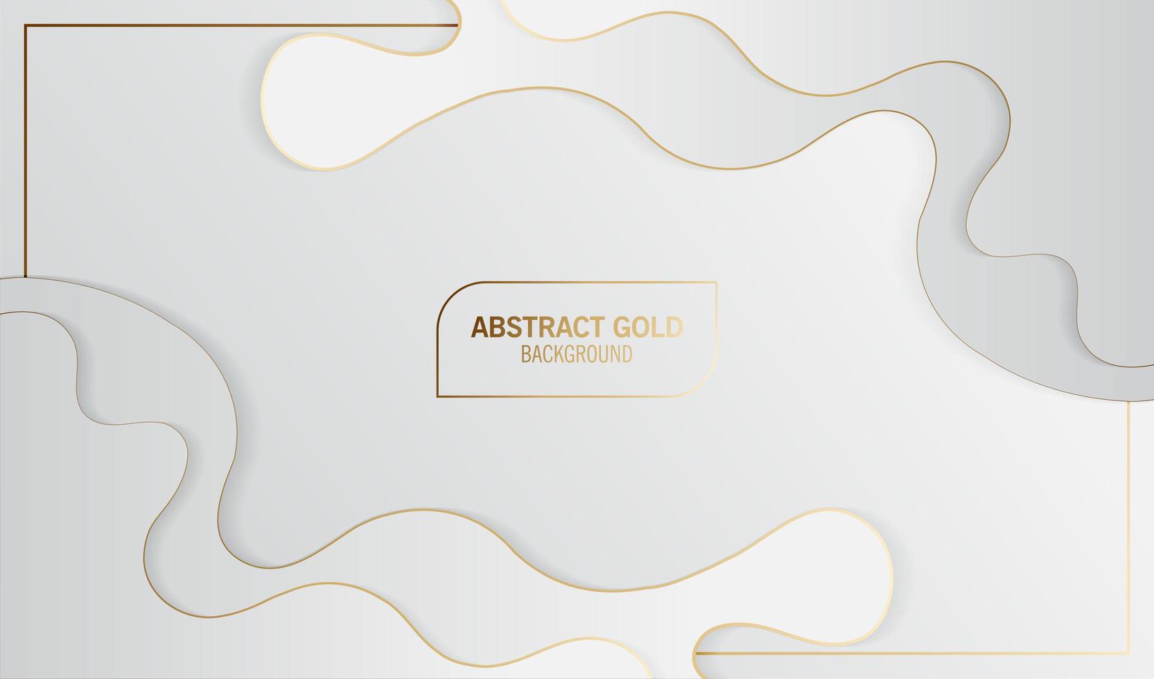 Abstract white and golden lines layered wave design vector