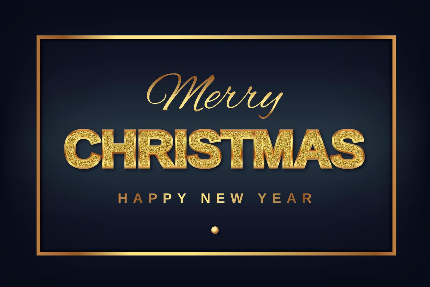 Merry Christmas golden glitter typography design vector