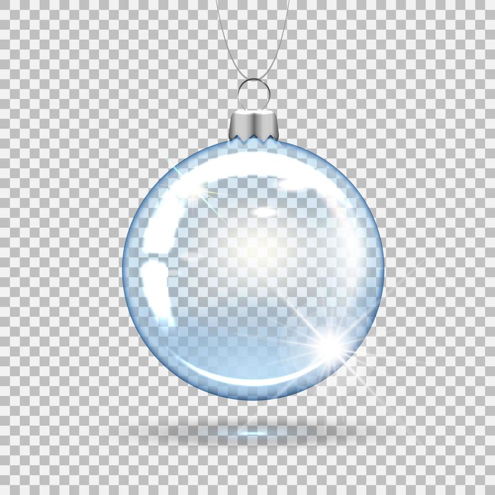 Transparent christmas ball ornament vector