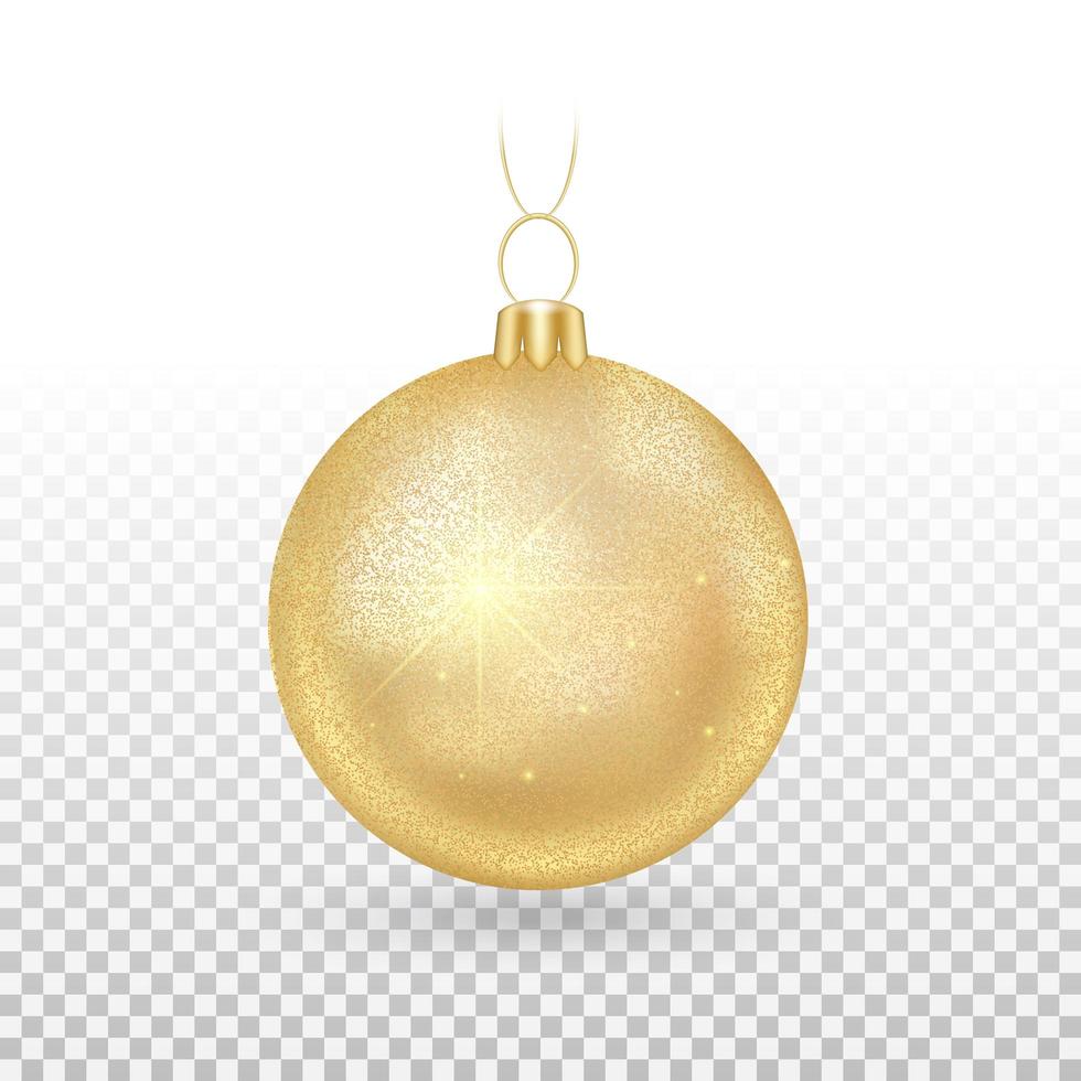 Shiny gold Christmas ball ornament vector