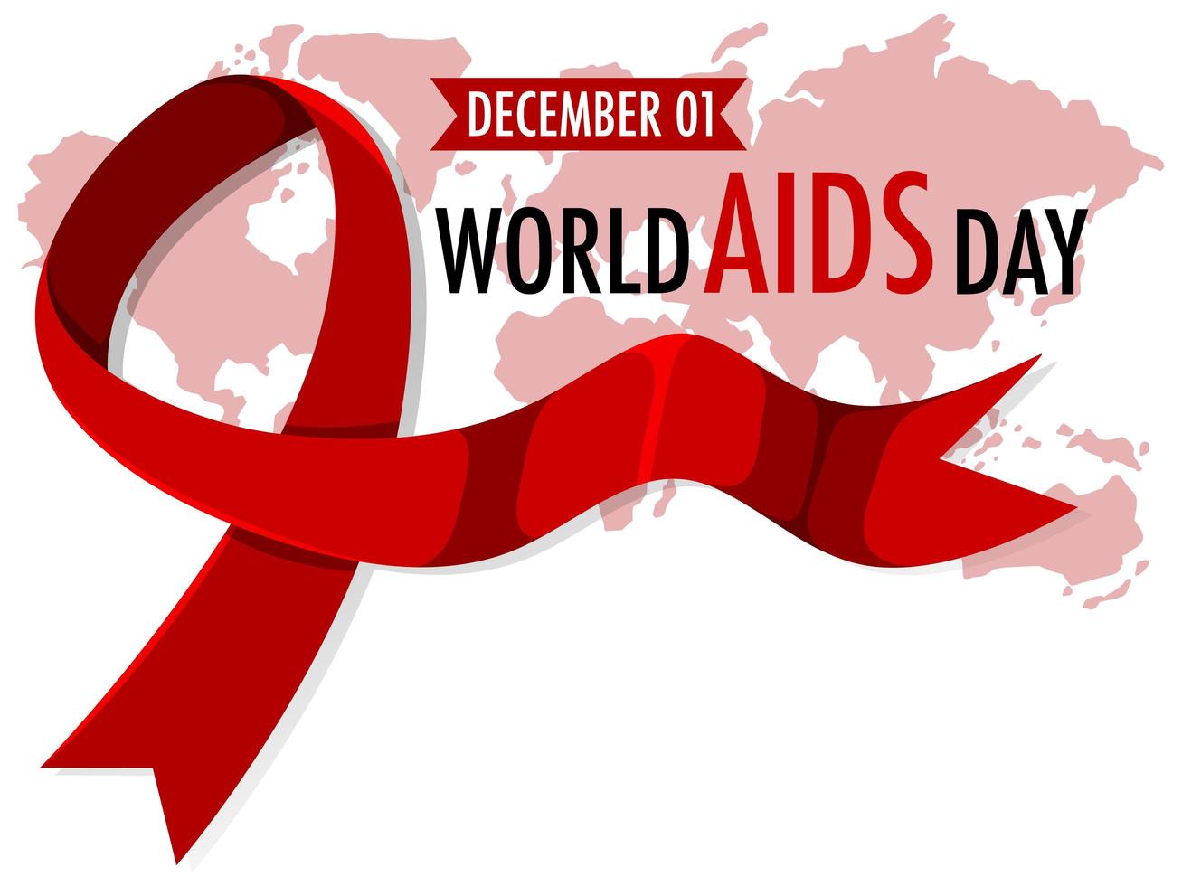 World AIDS Day banner with red ribbon vector