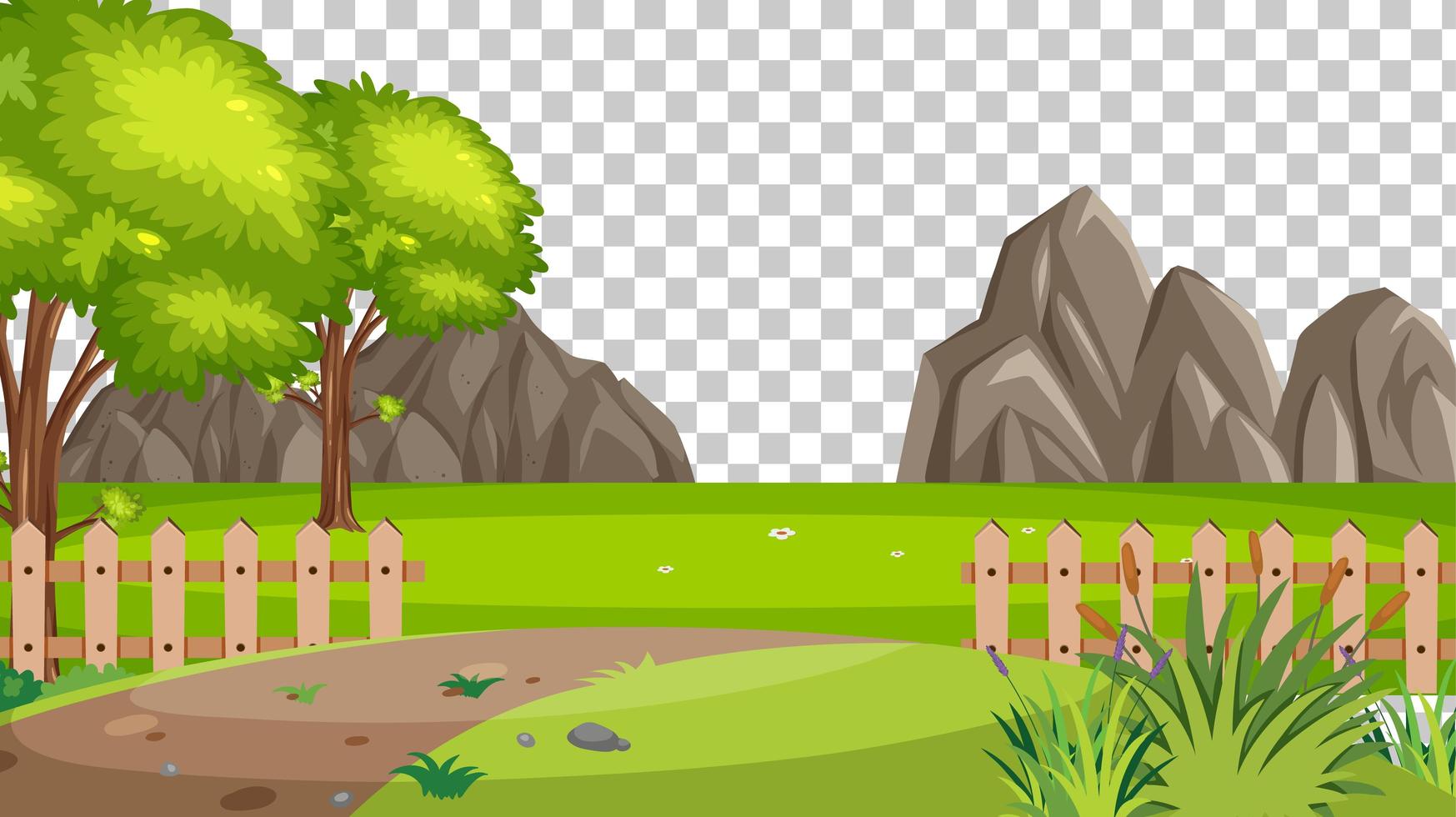 paisaje de escena de parque de naturaleza en blanco vector