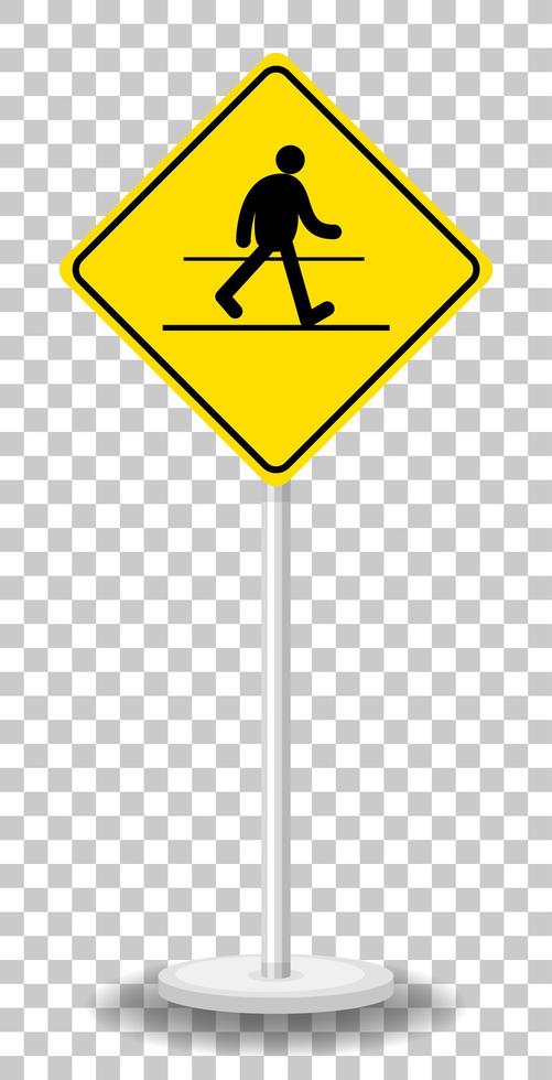Yellow traffic warning sign isolated vector