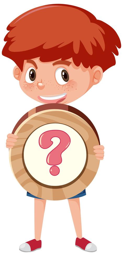 Student boy holding symbol or sign cartoon character 1427861 Vector Art at  Vecteezy