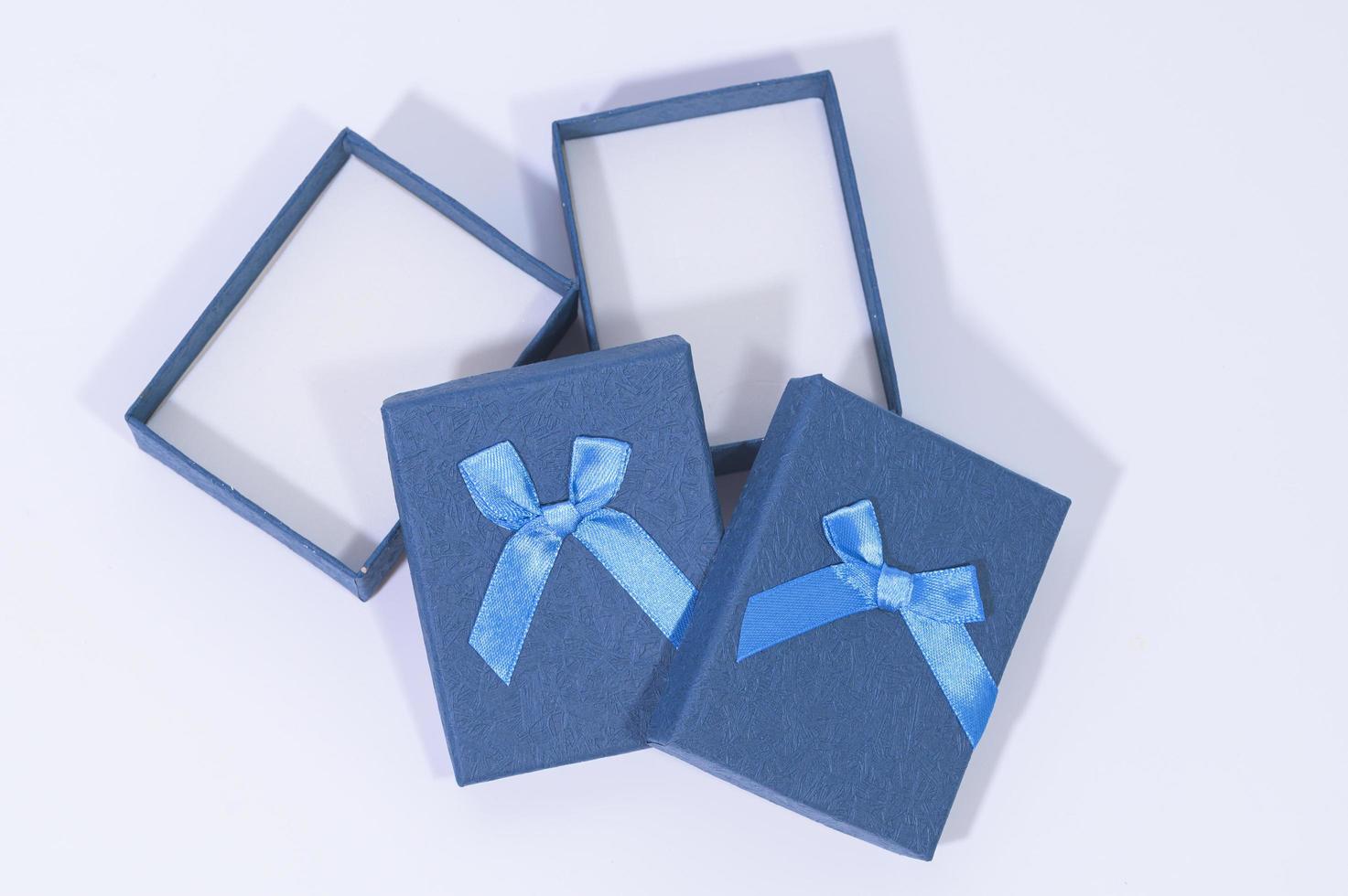 Gift boxes on white background photo