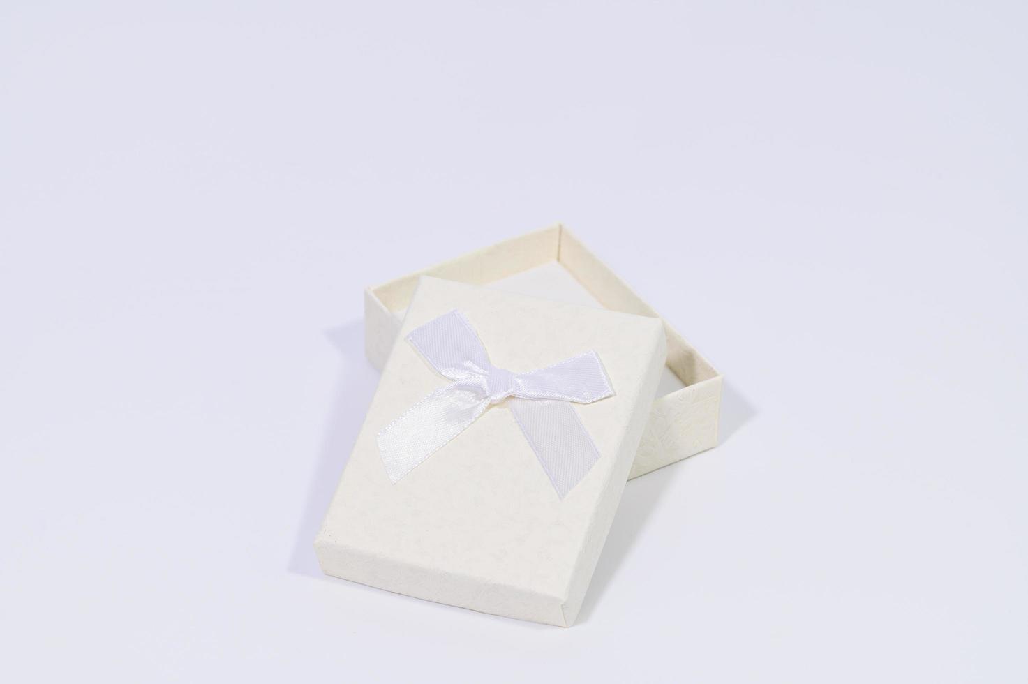 Gift boxes on white background photo