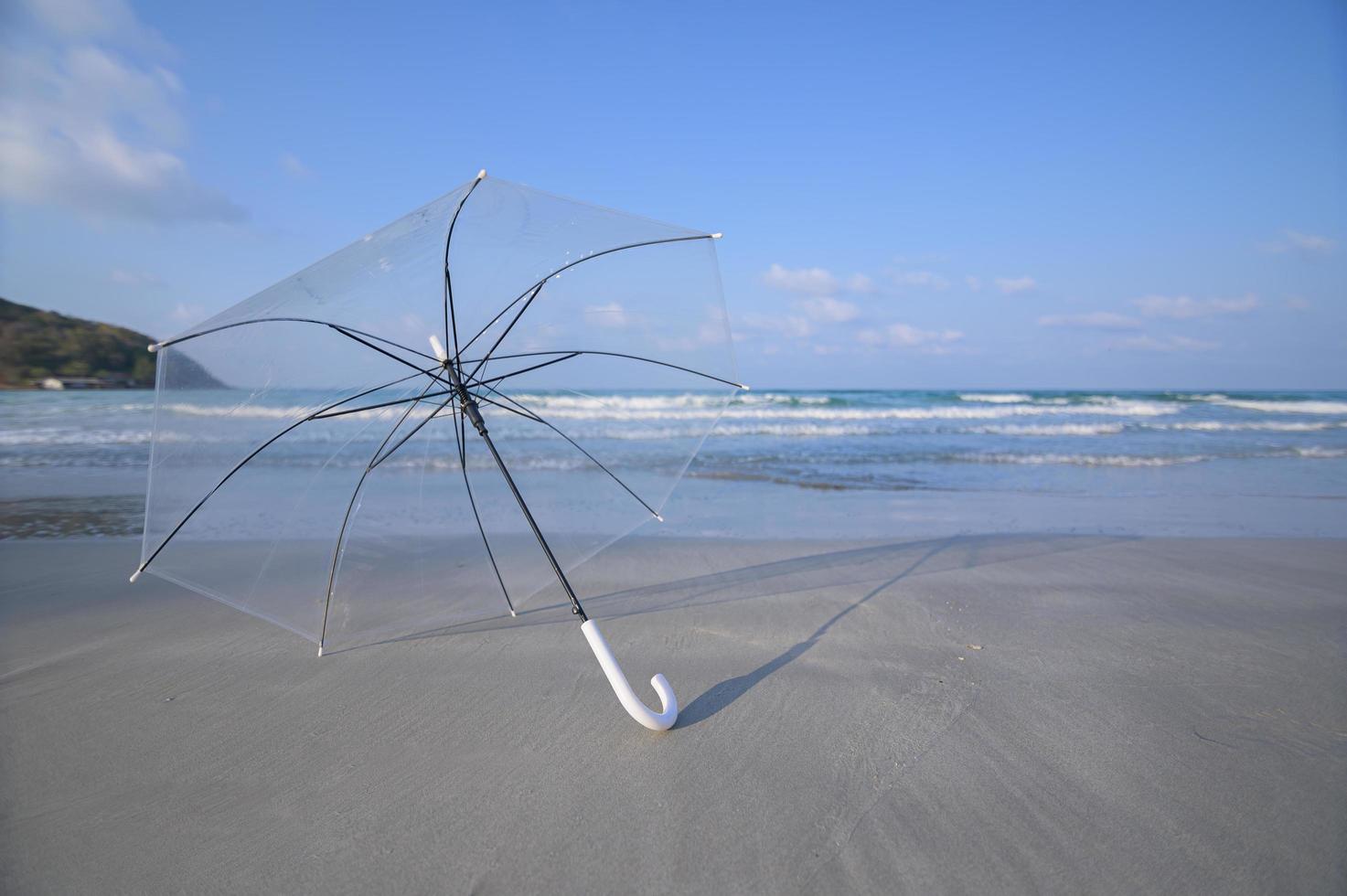 An umbrella on the beach photo