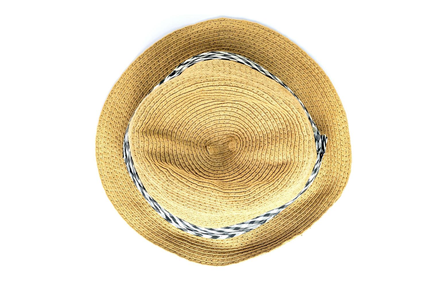 Isolated straw hat on white background photo