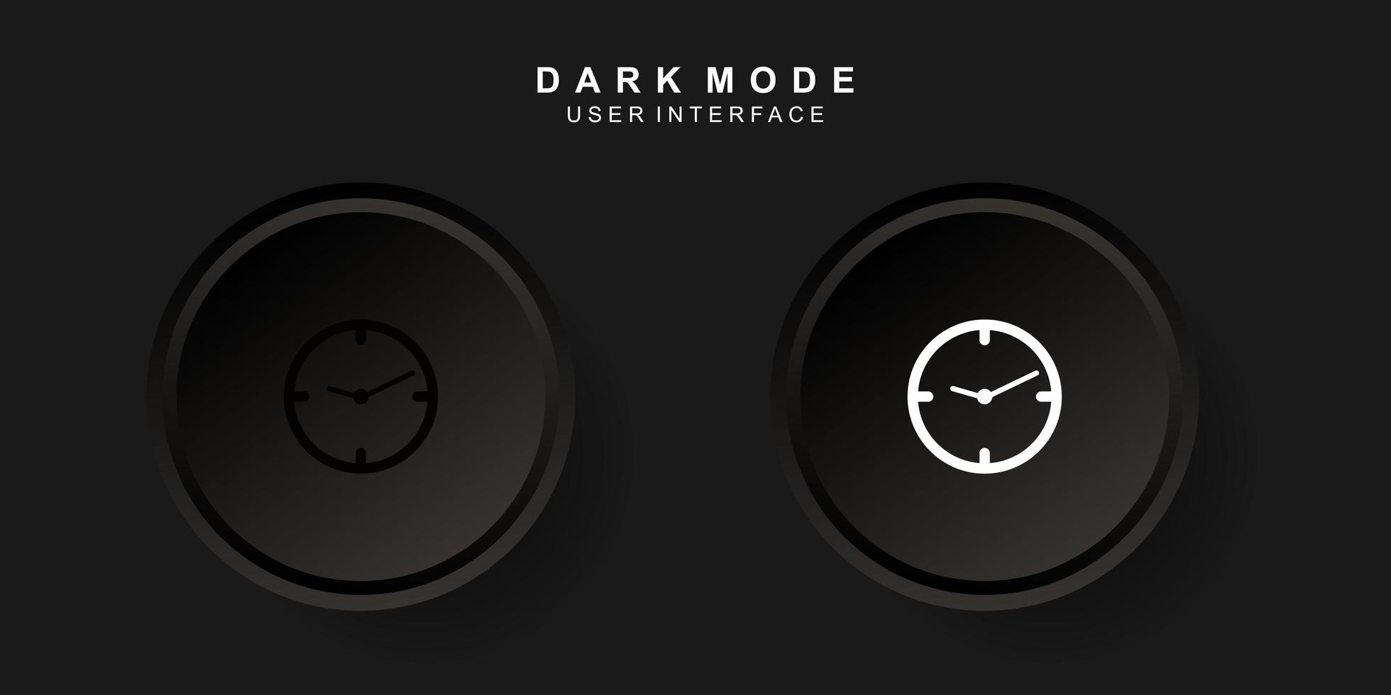 Simple Creative Hour User Interface in Dark Neumorphism Design vector