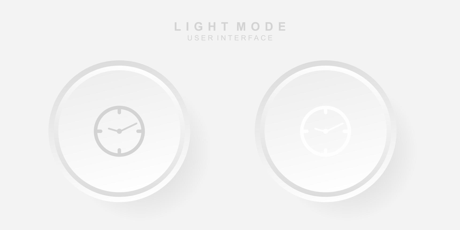 Simple Creative Hour User Interface in Light Neumorphism Design vector