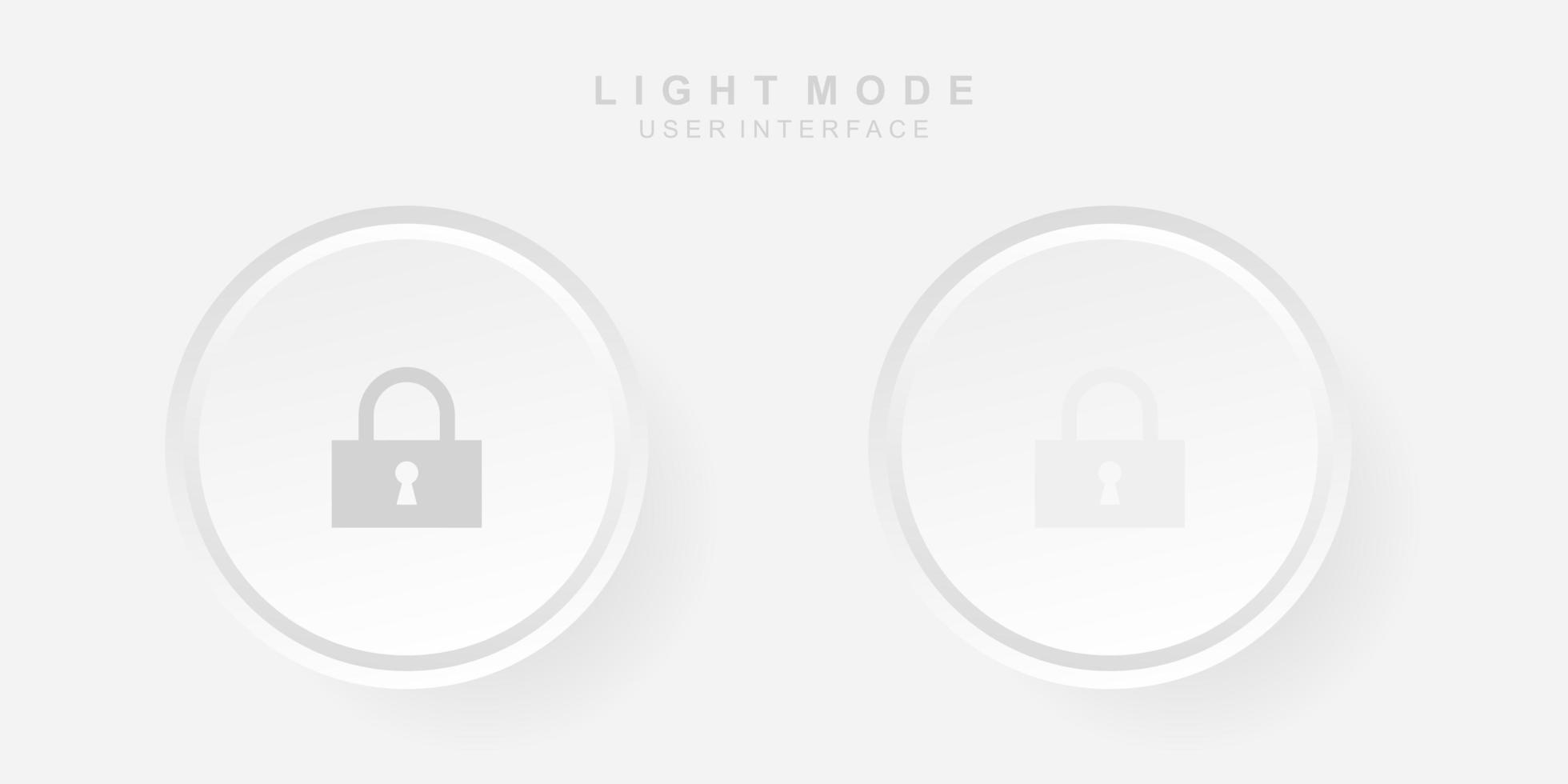 Simple Creative Padlock User Interface in Light Neumorphism Design vector