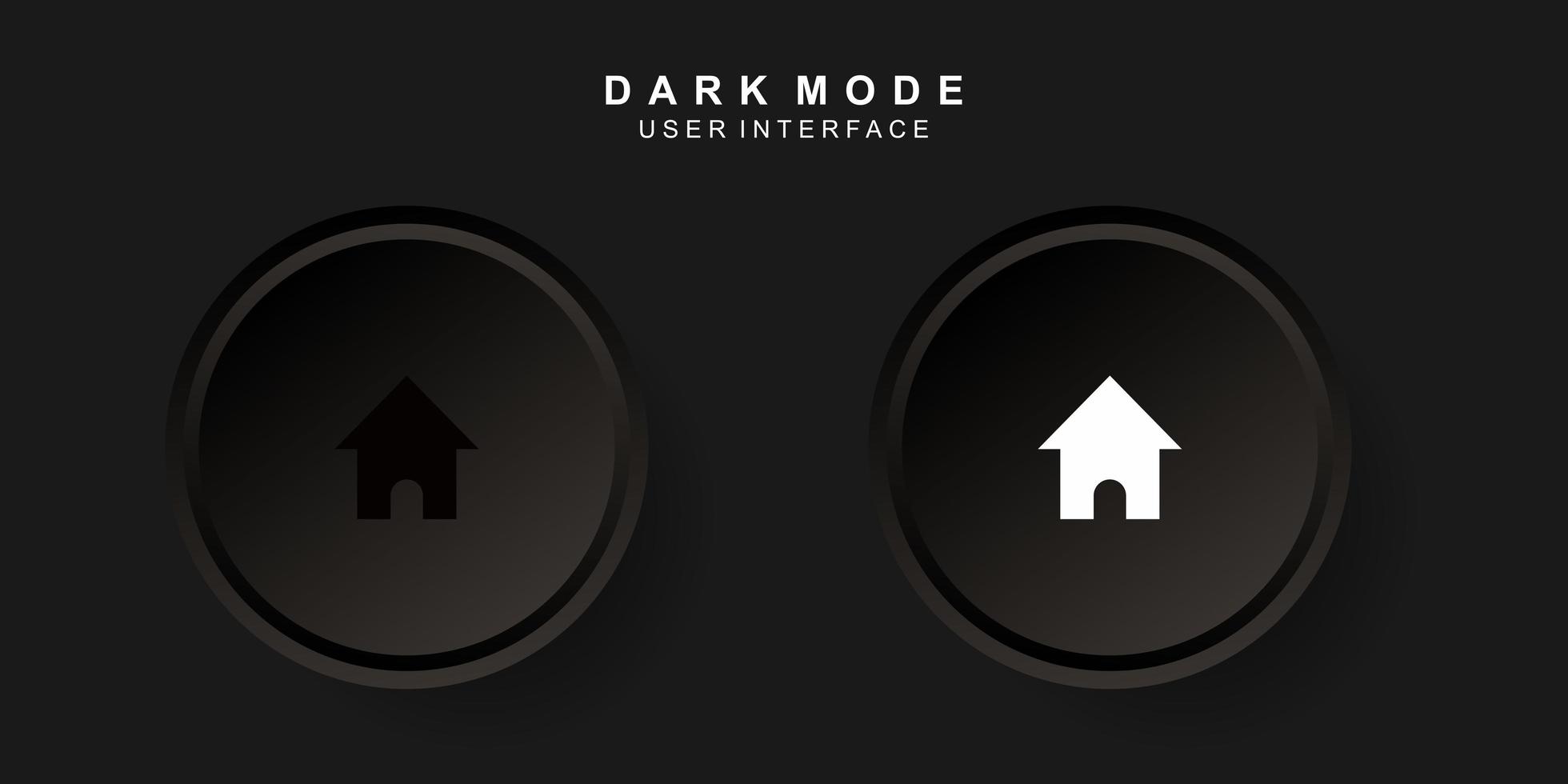 Simple Creative Home User Interface in Dark Neumorphism Design vector