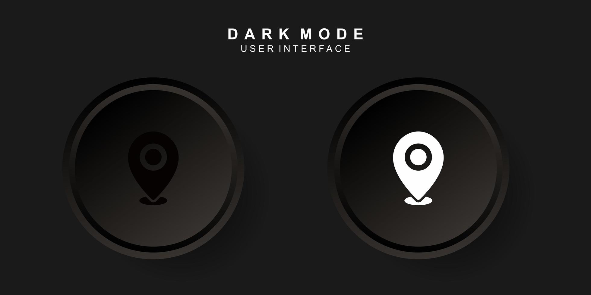 Simple Creative Location User Interface in Dark Neumorphism Design vector