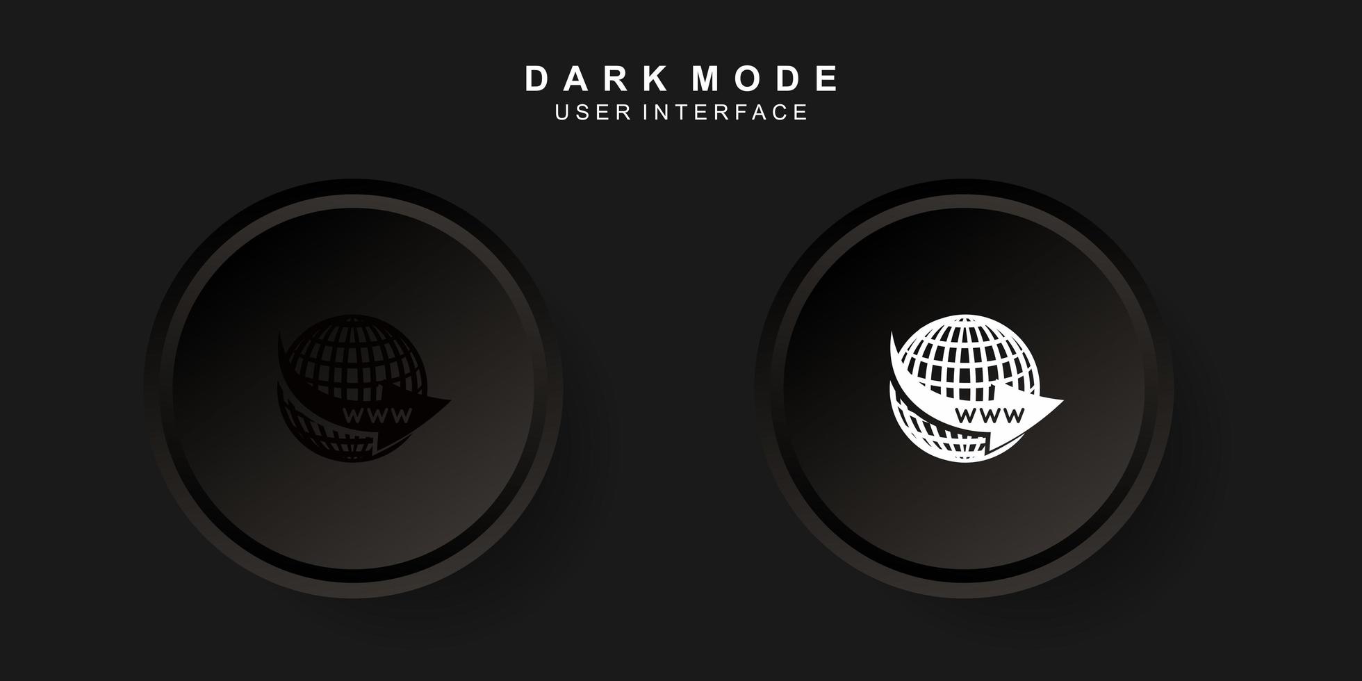 interfaz de usuario del sitio web creativo simple en diseño de neumorfismo oscuro vector