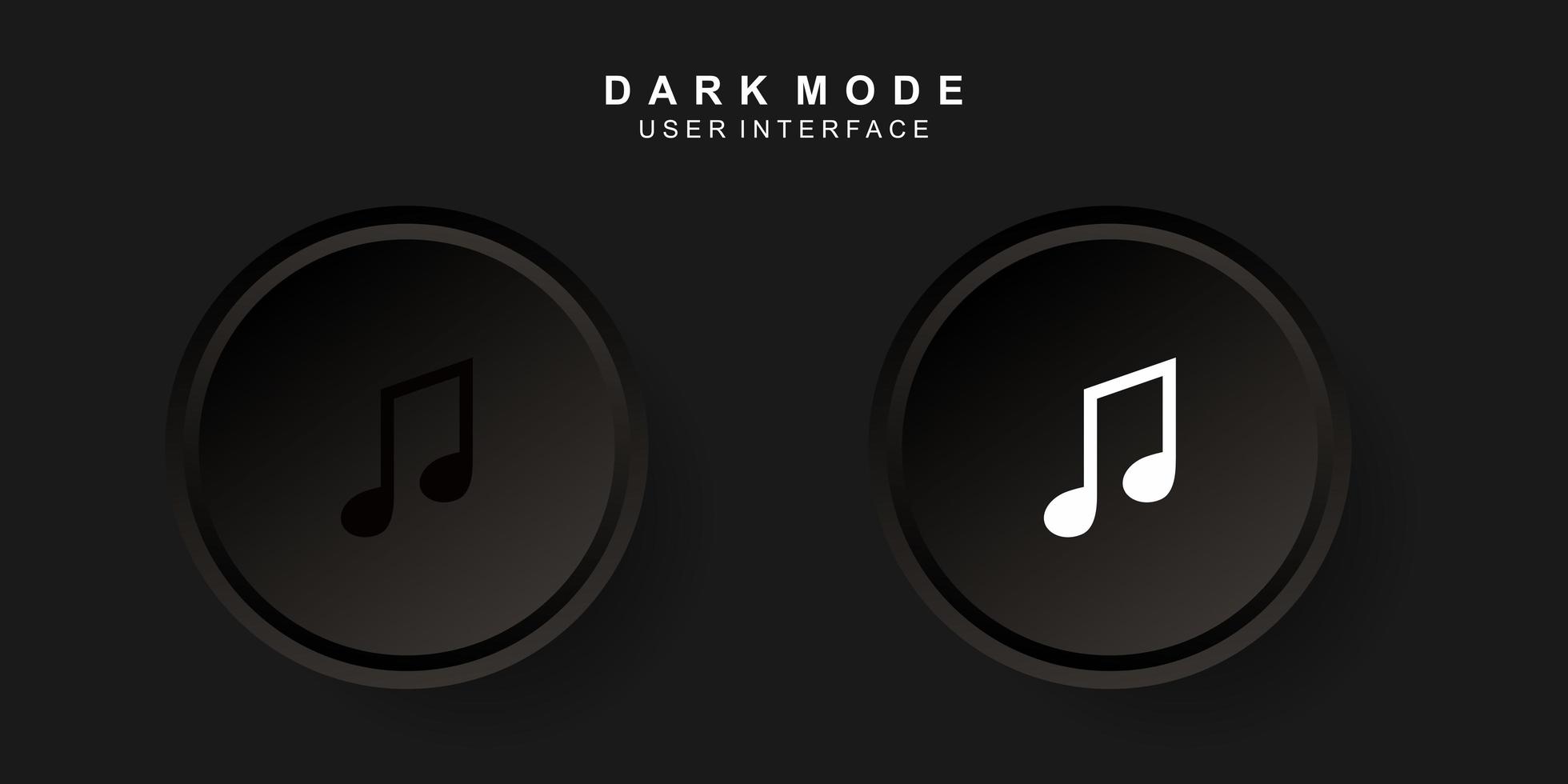 interfaz de usuario de música creativa simple en diseño de neumorfismo oscuro vector