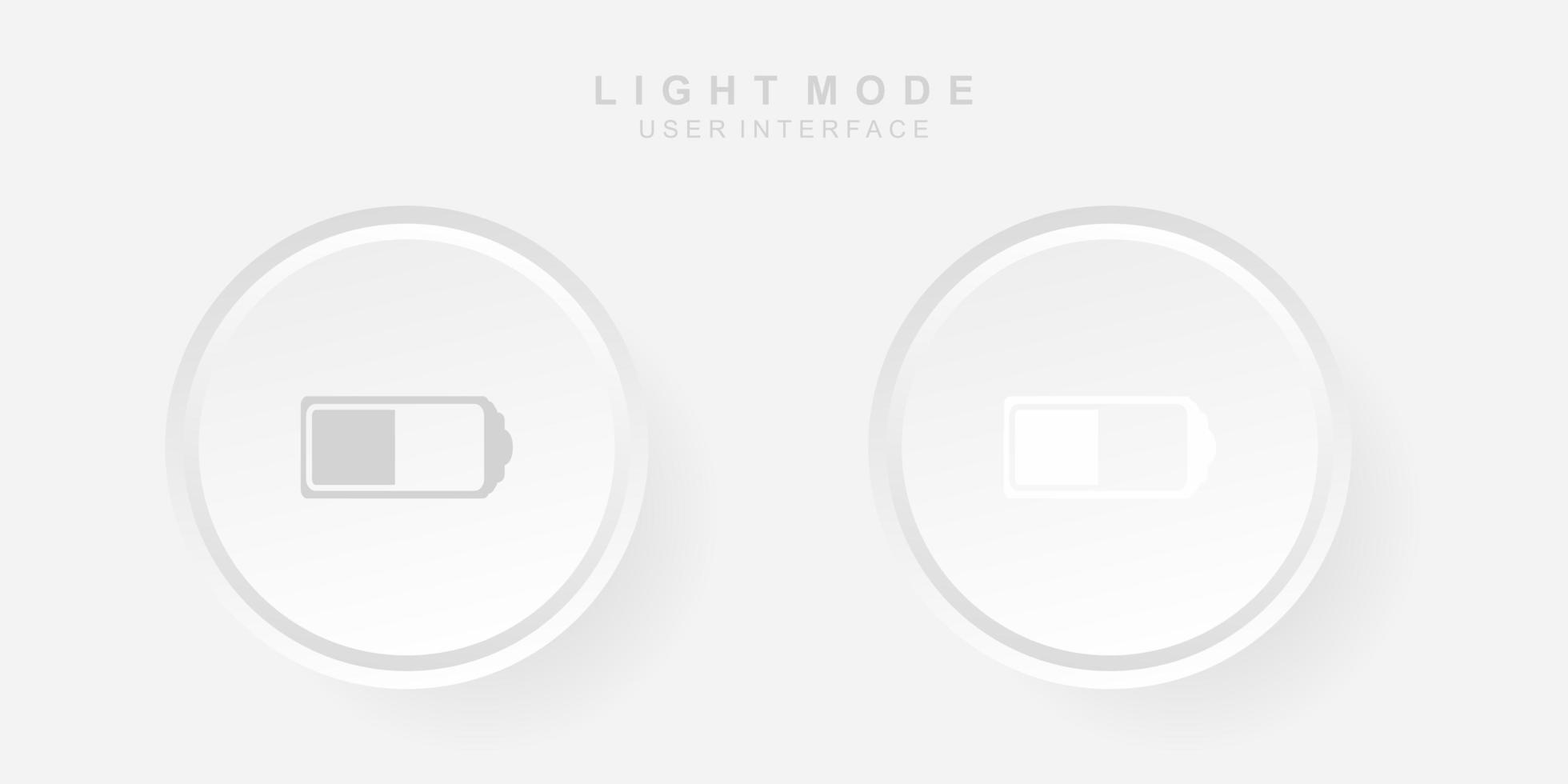 Simple Creative Battery User Interface in Light Neumorphism Design vector