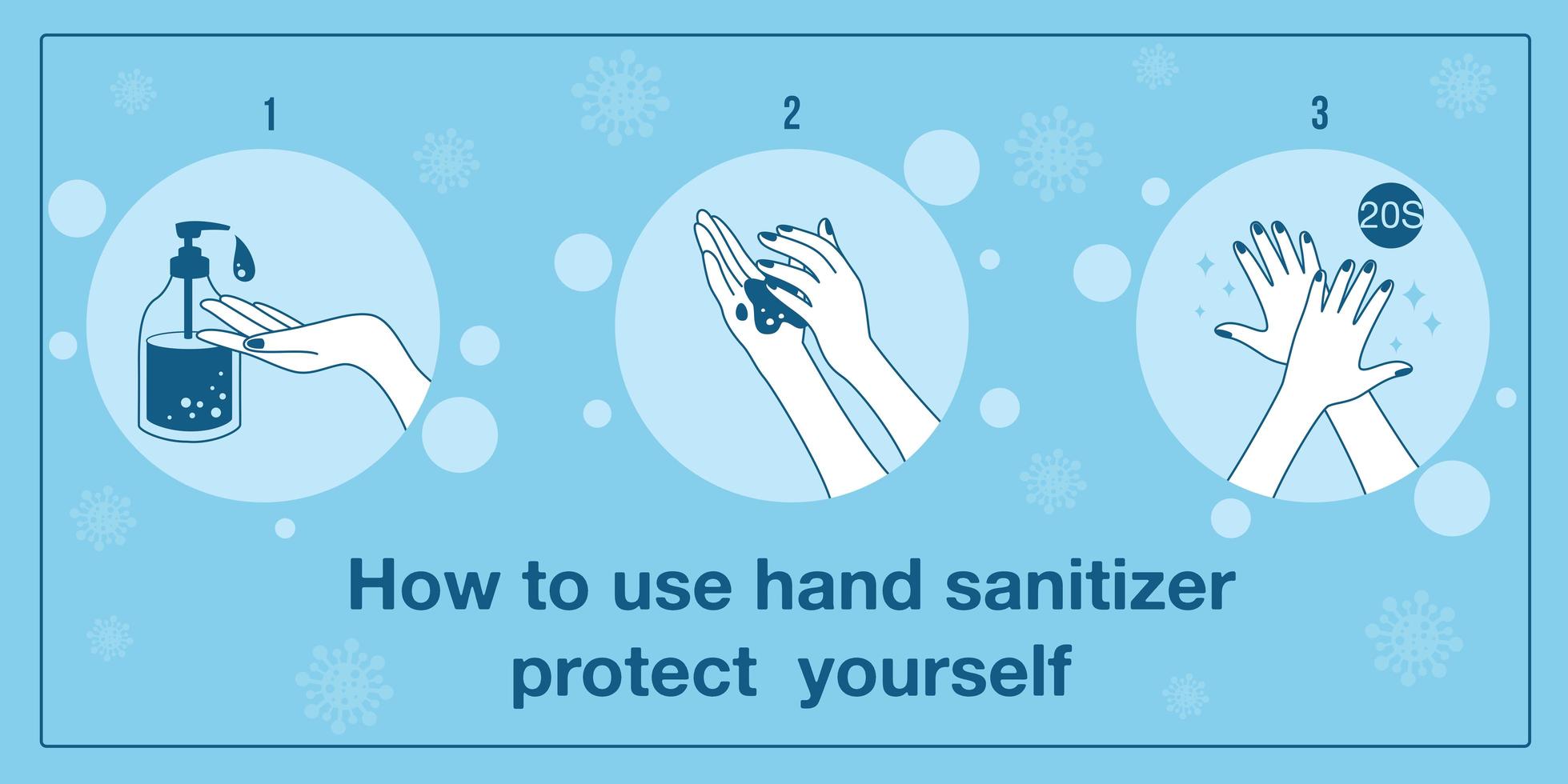 How to use hand sanitizer infographic vector