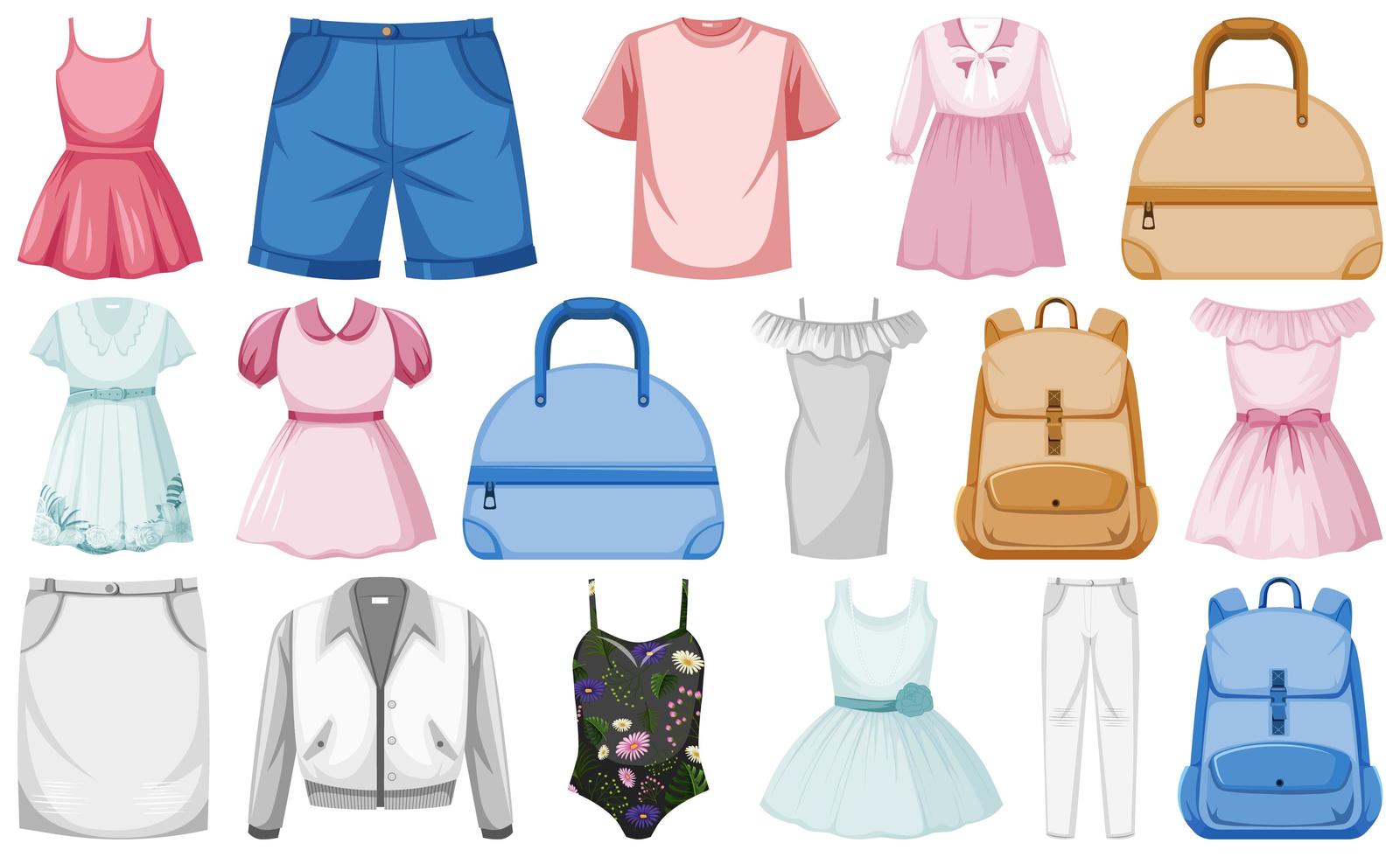 Fashion outfits set vector