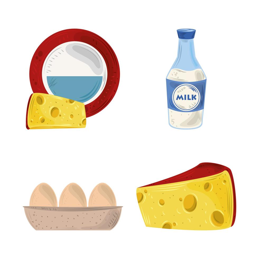 Cartoon food set vector
