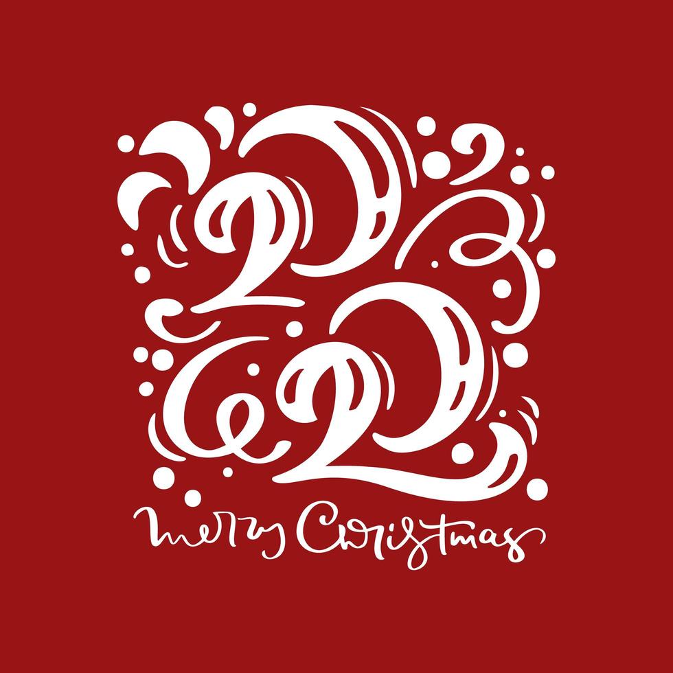 2020 Merry Christmas calligraphic design vector