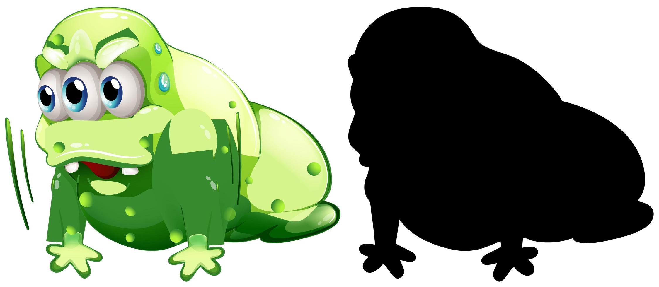 Monster with its silhouette vector