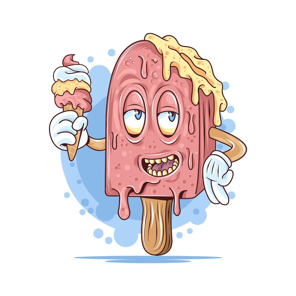 dibujos animados de helado vector