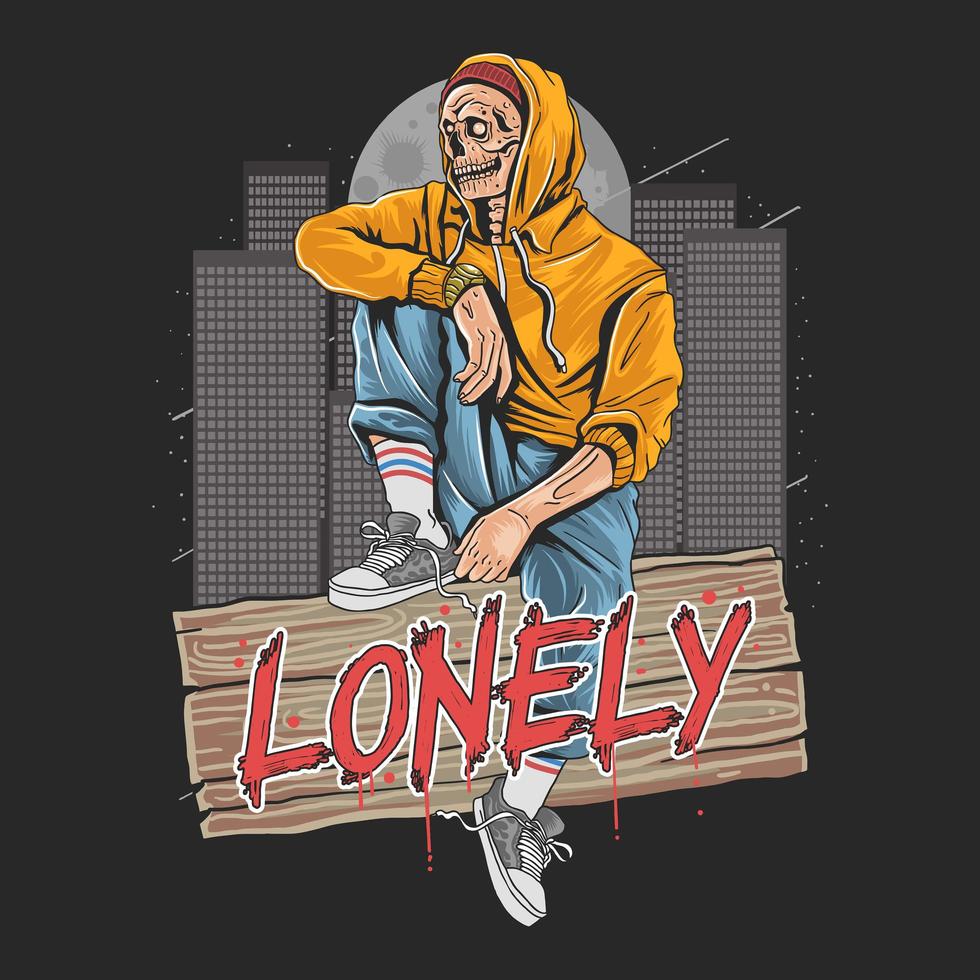 Lonely zombie in the city vector