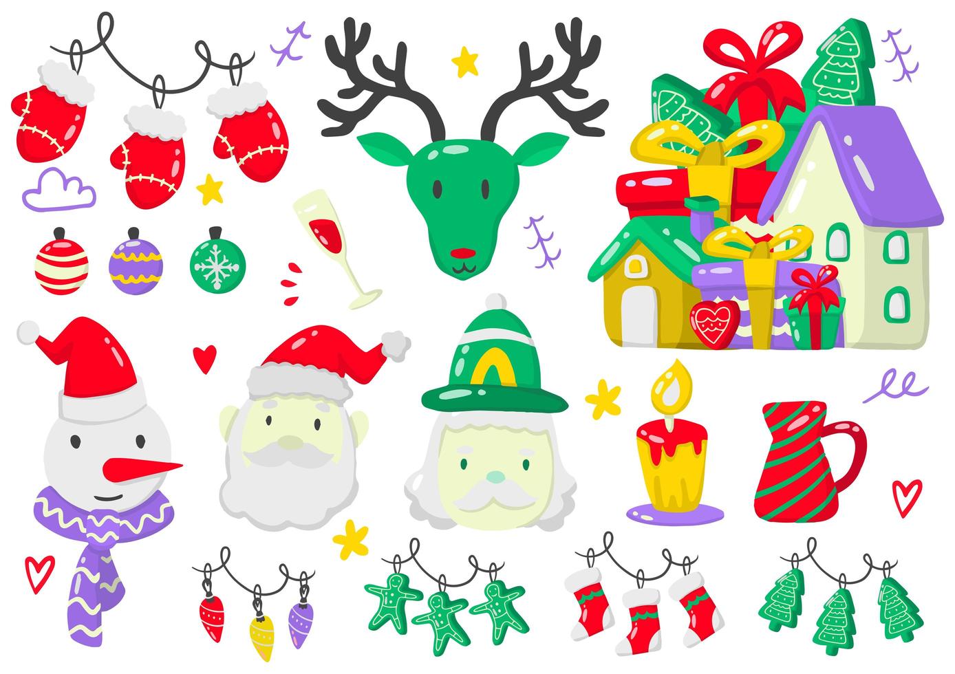 Christmas themed set vector