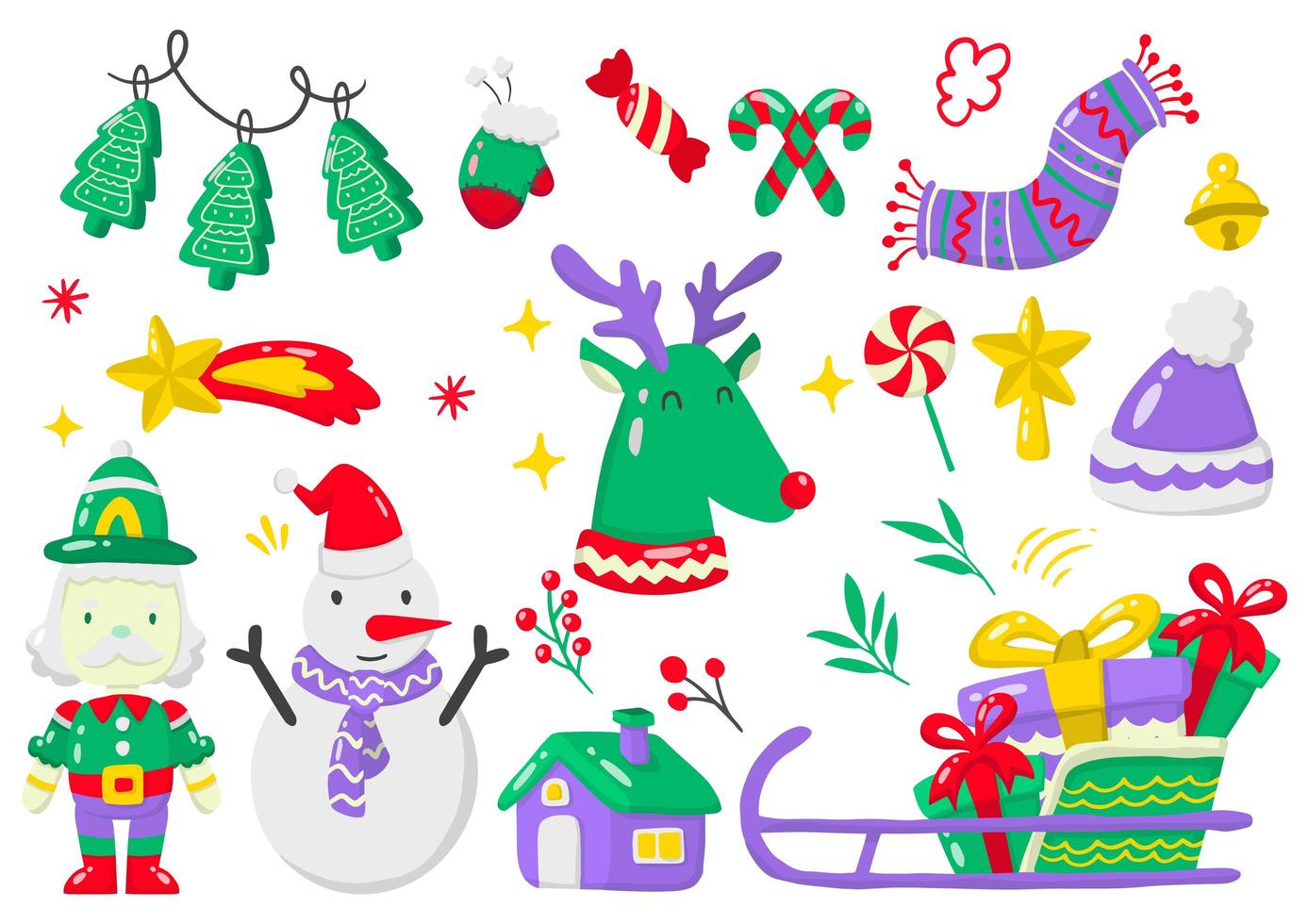 Christmas labels set vector