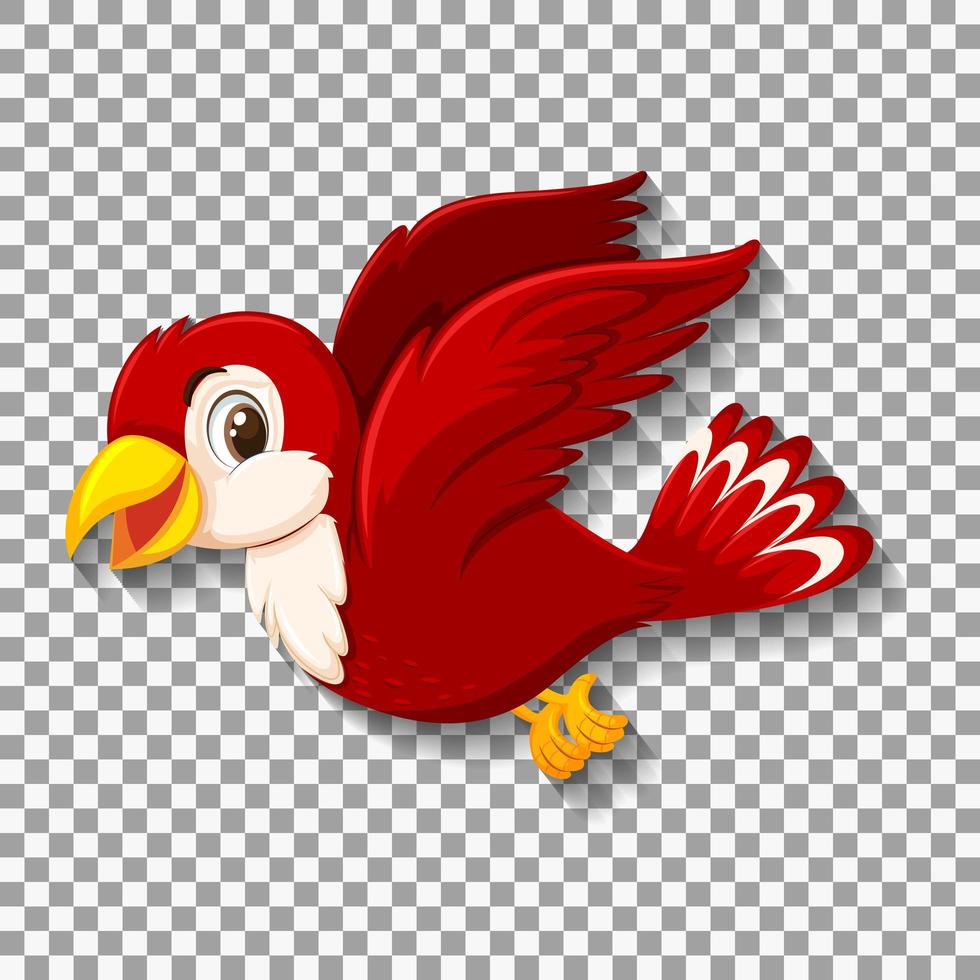 Cute red bird character vector