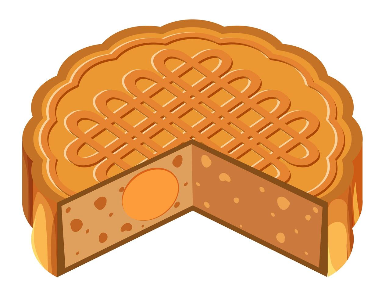 Mooncake on white background vector