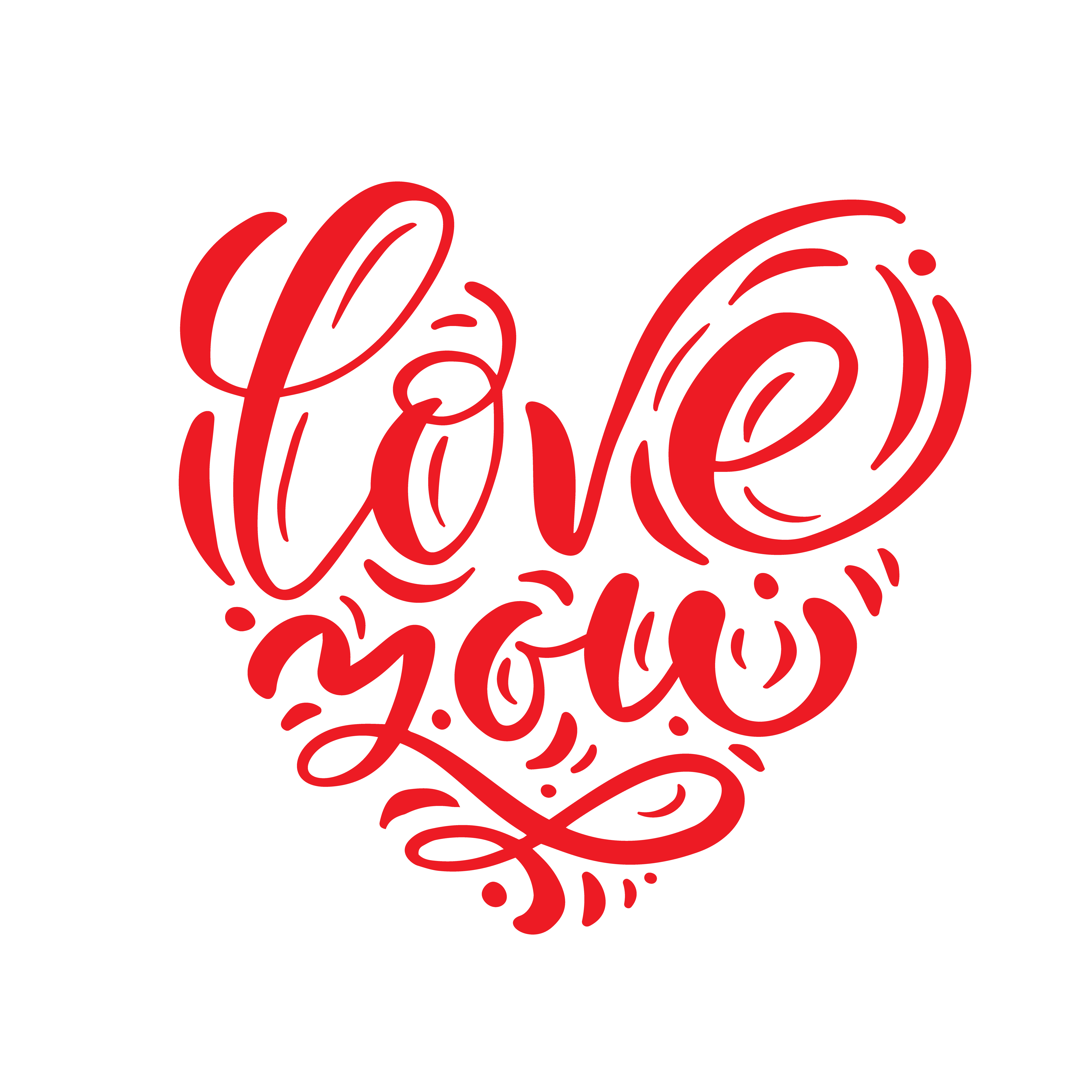 Love you red calligraphic text in form of heart 1429634 Vector Art