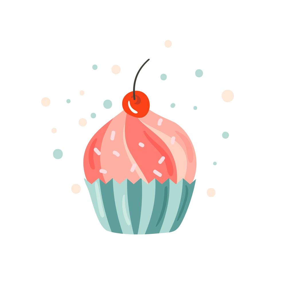 Colorful cupcake party design vector