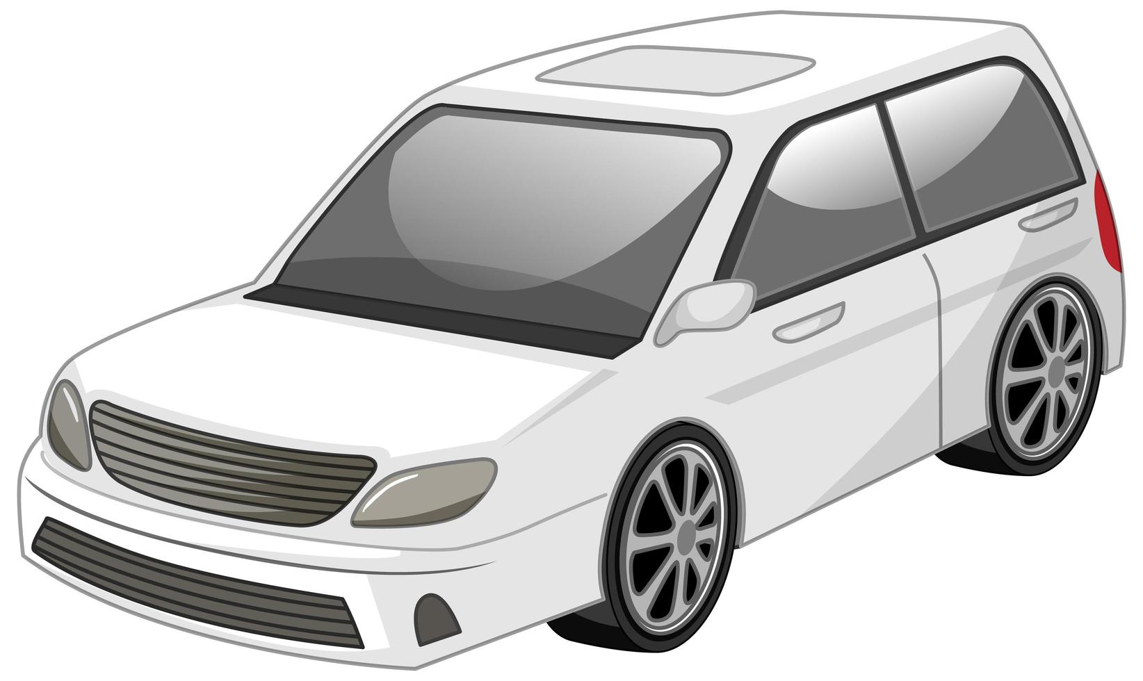 estilo de dibujos animados de coche blanco aislado vector