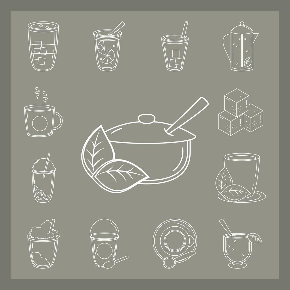 Set of different kinds of tea vector