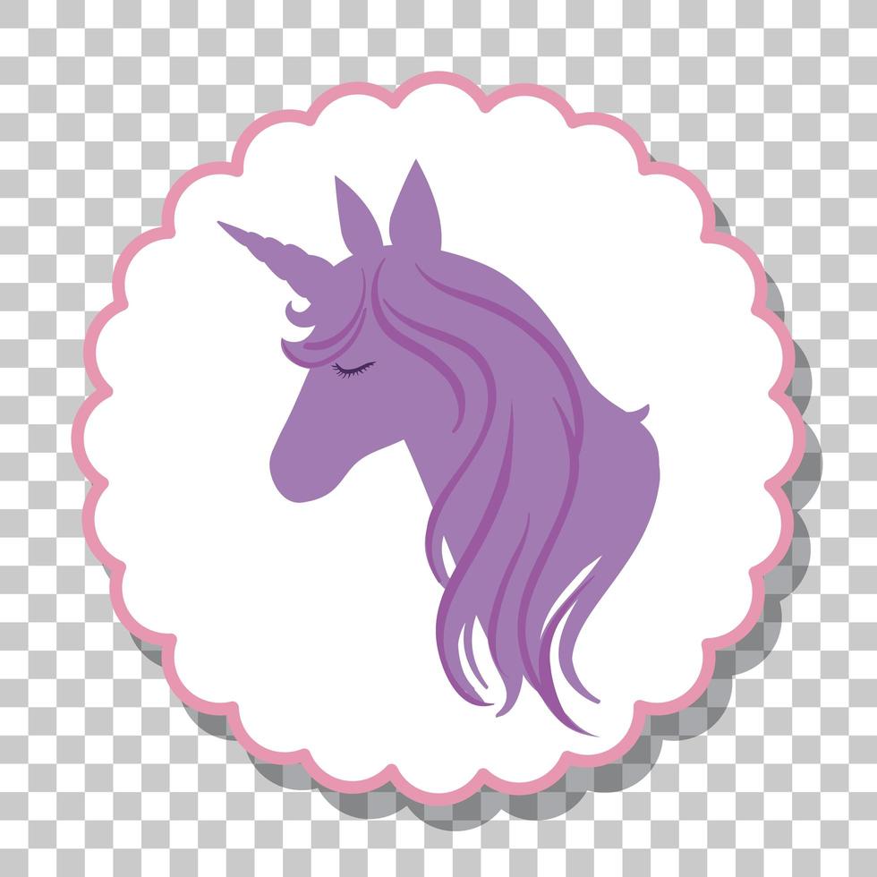 silueta de cabeza de unicornio aislado vector