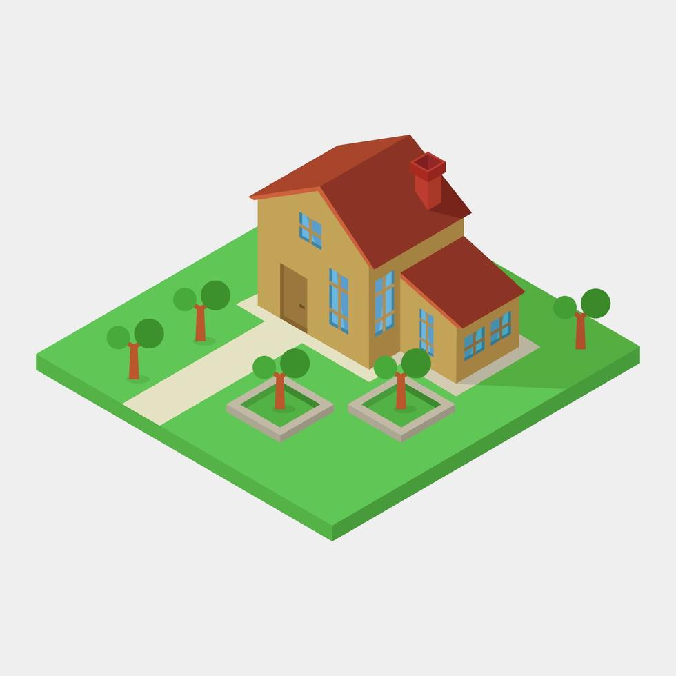 Isometric house on white vector