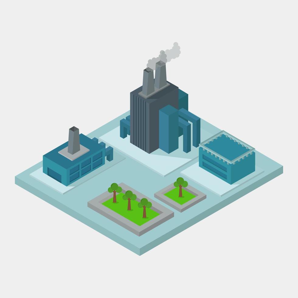 Isometric industry on white vector