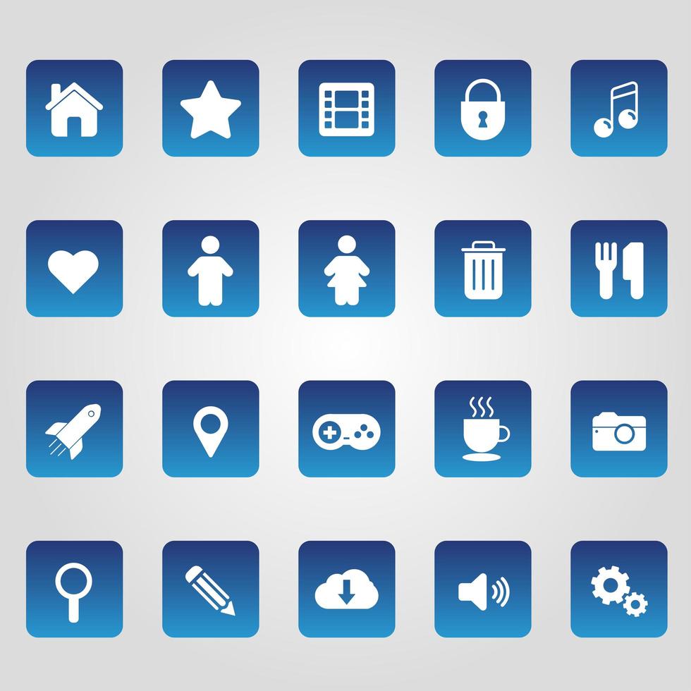 Set of Web Simple Icons vector