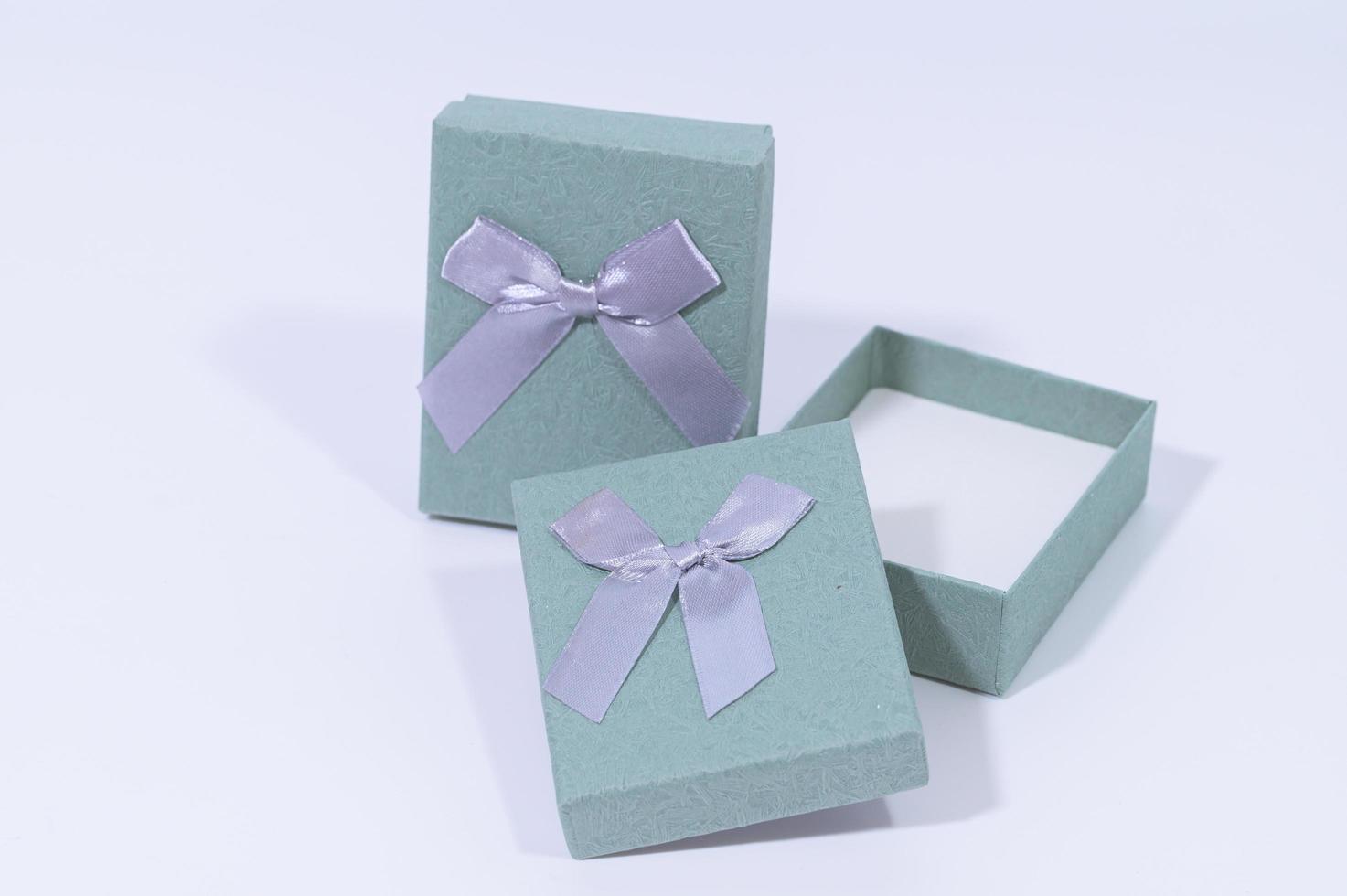 Gift boxes on white background photo