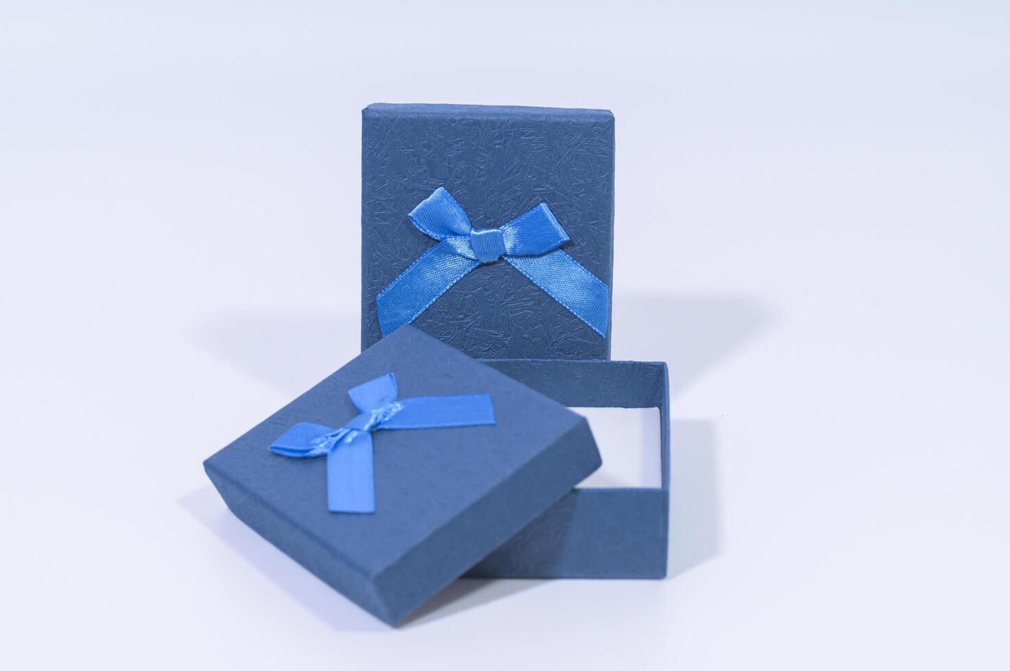 Gift boxes on white background photo