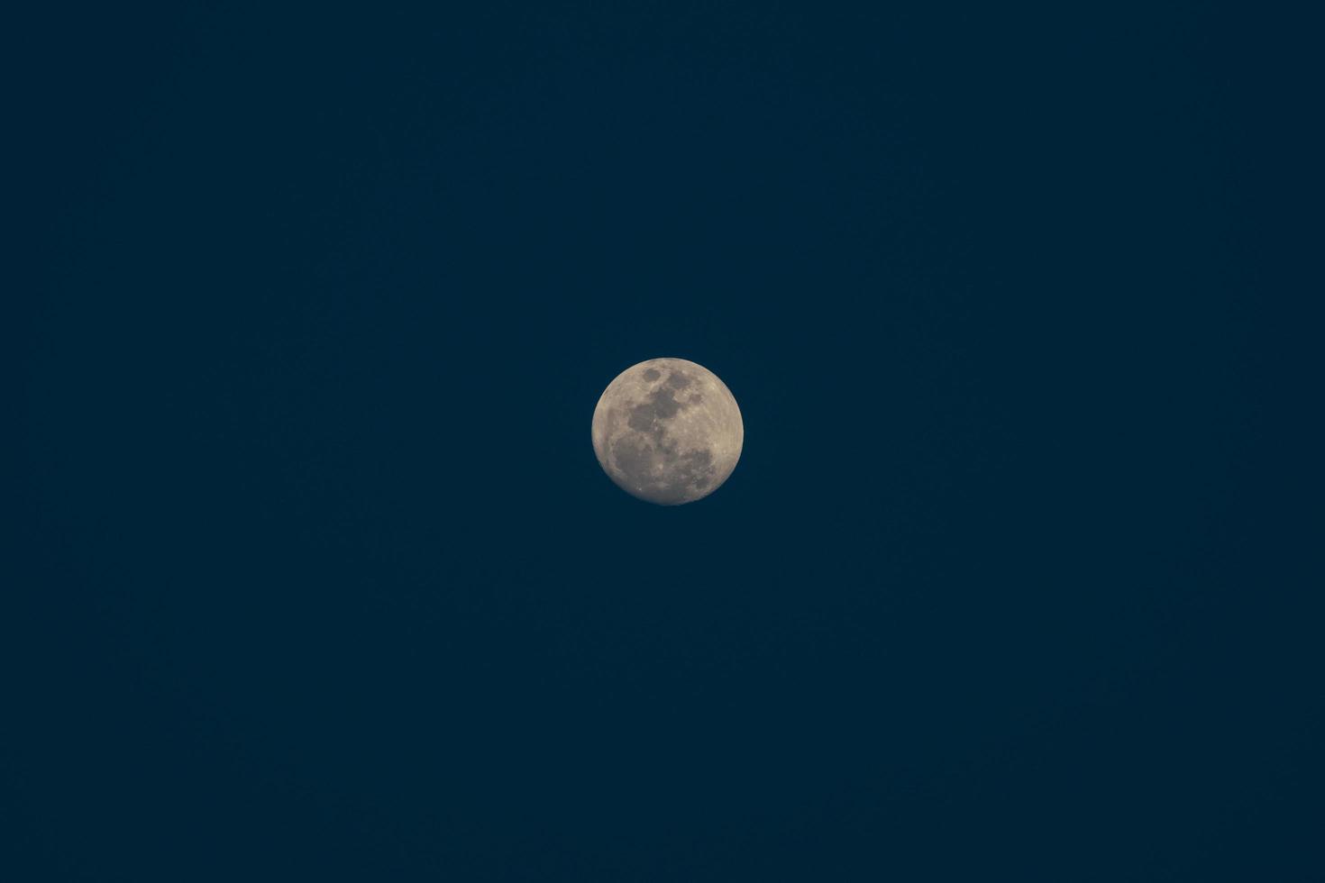 Crescent moon on dark sky photo