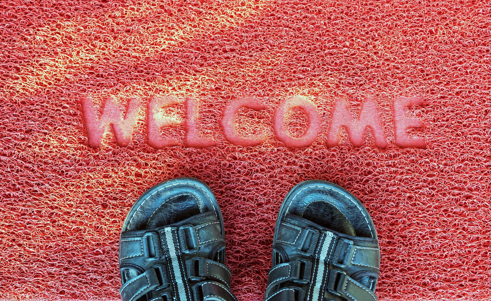 Welcome carpet with footwear photo