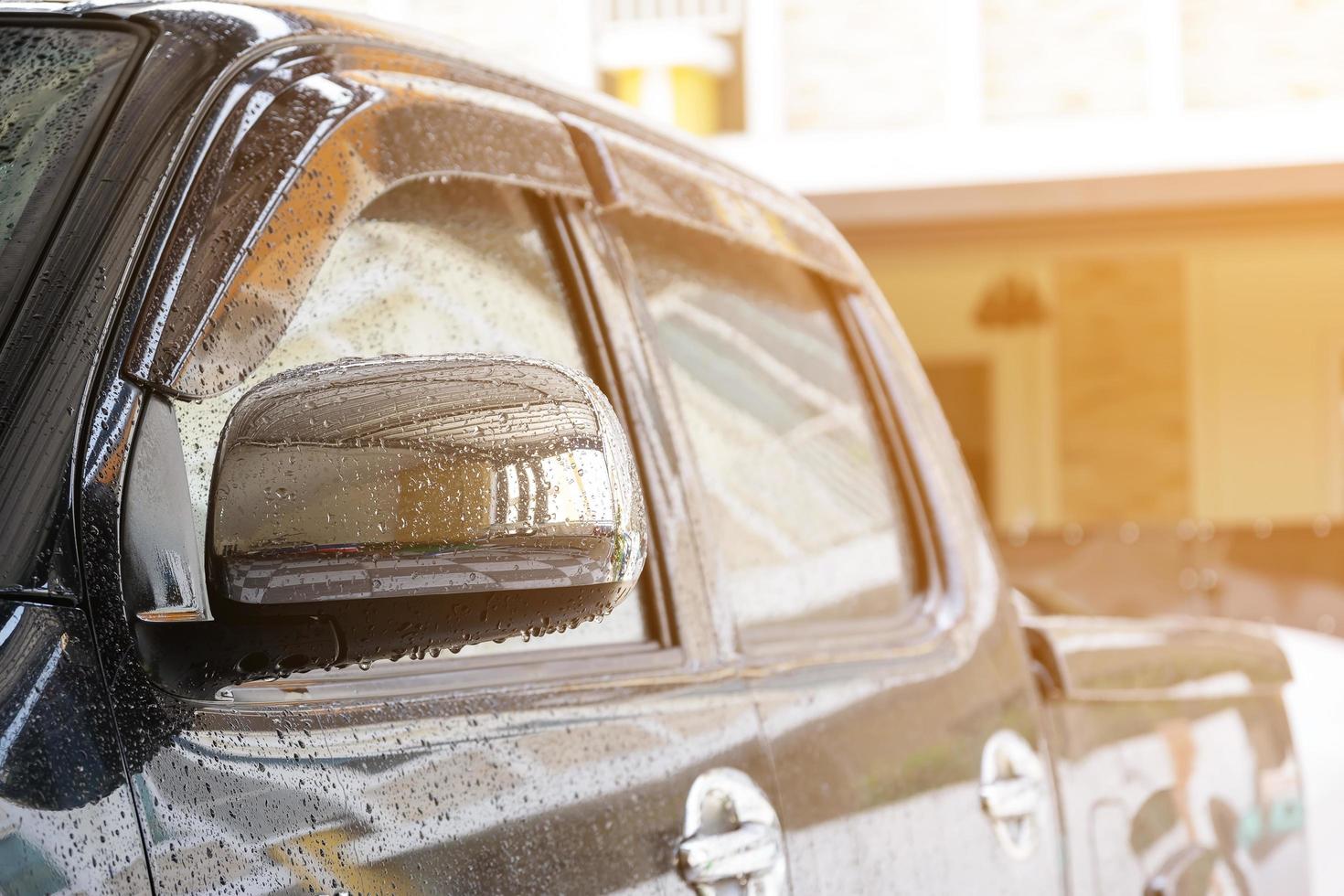 Truck being prepared for a wash photo