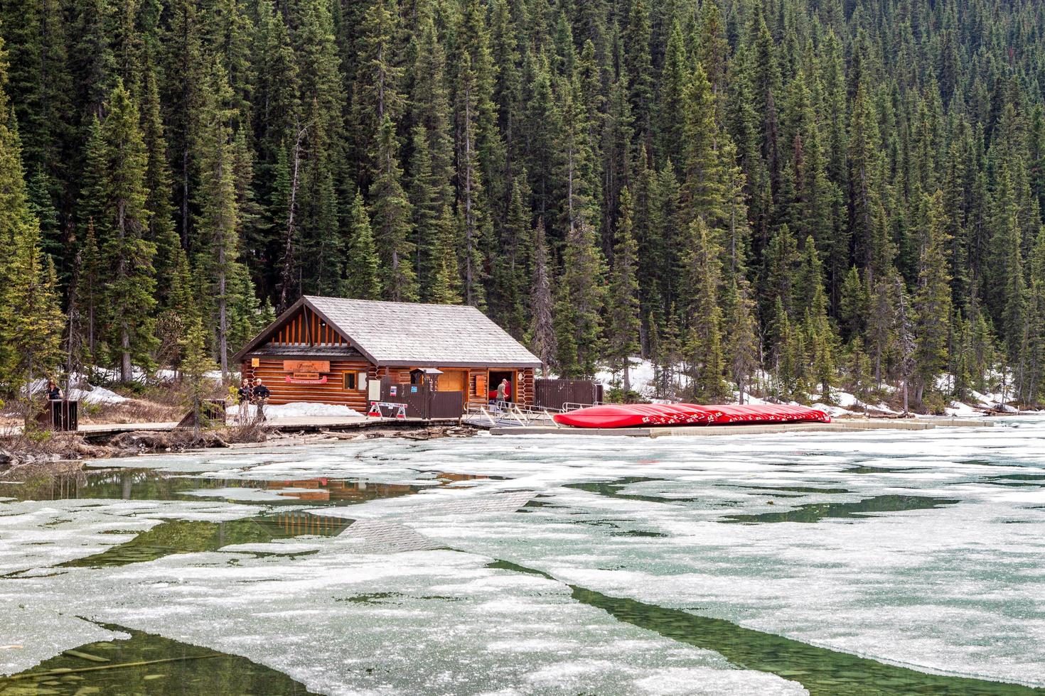 Alberta, Canada, 2020 - Fairmont Chateau Lake Louise boathouse photo