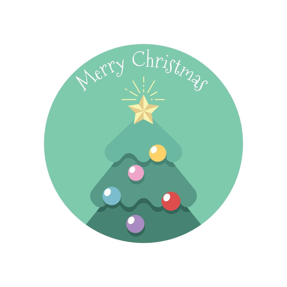 Simple stylized Christmas greeting with tree vector