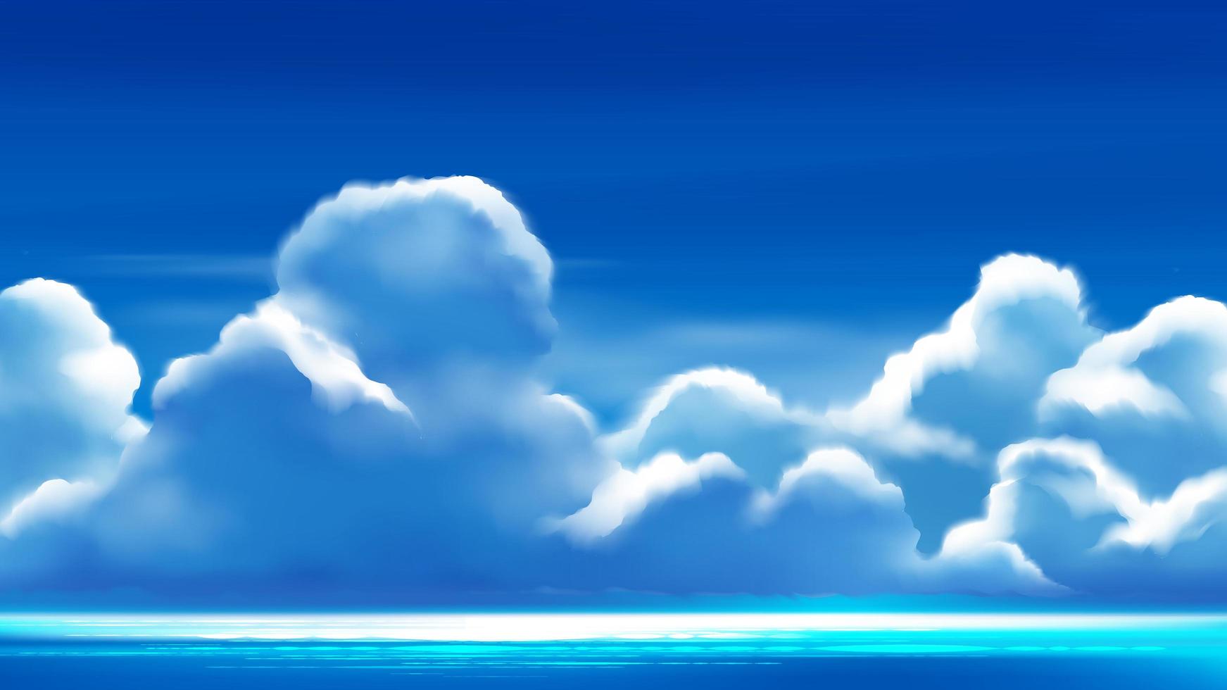 Cumulonimbus clouds on the bright blue sky vector